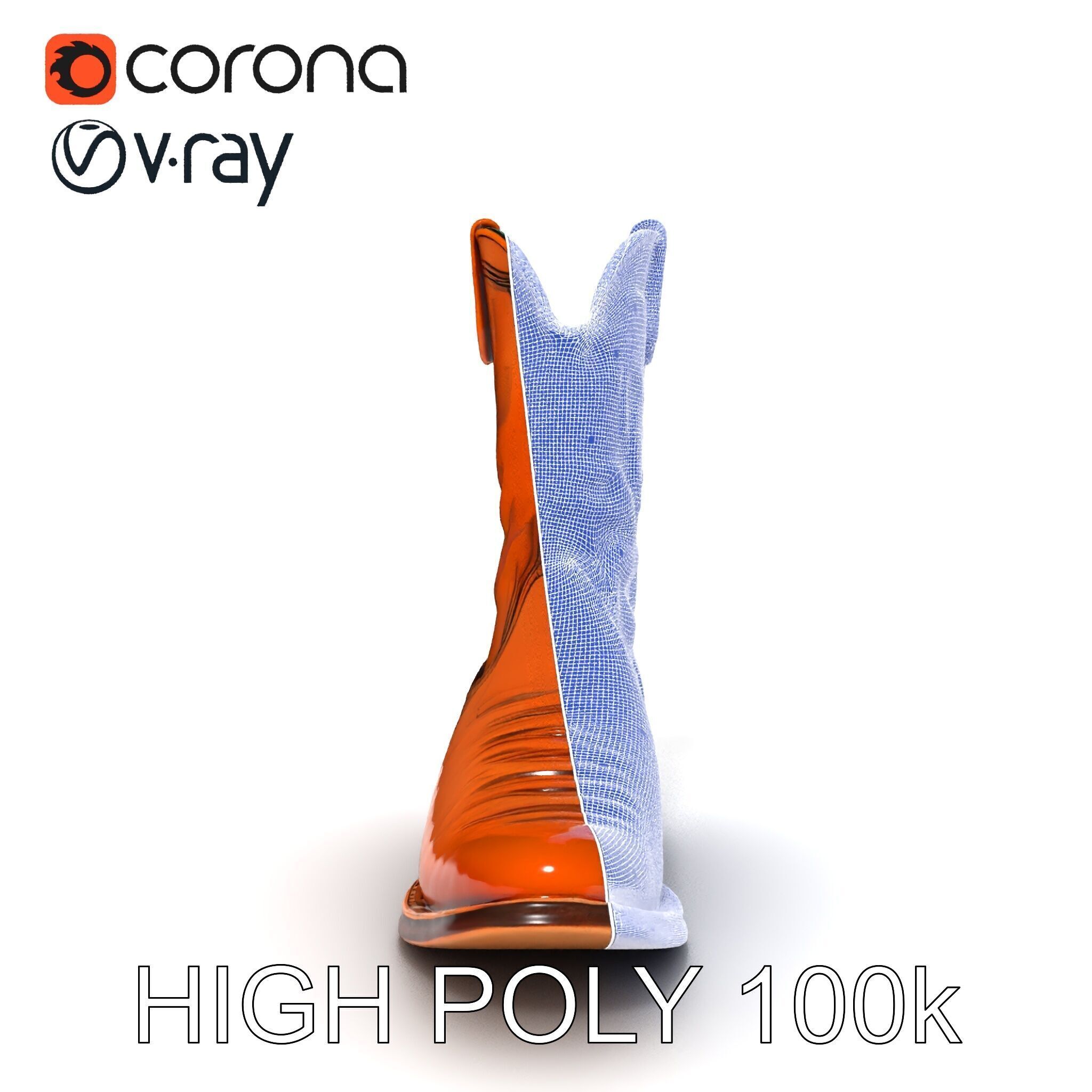 Western Cowboy Boot D Model Pack Low-poly 3D model_18