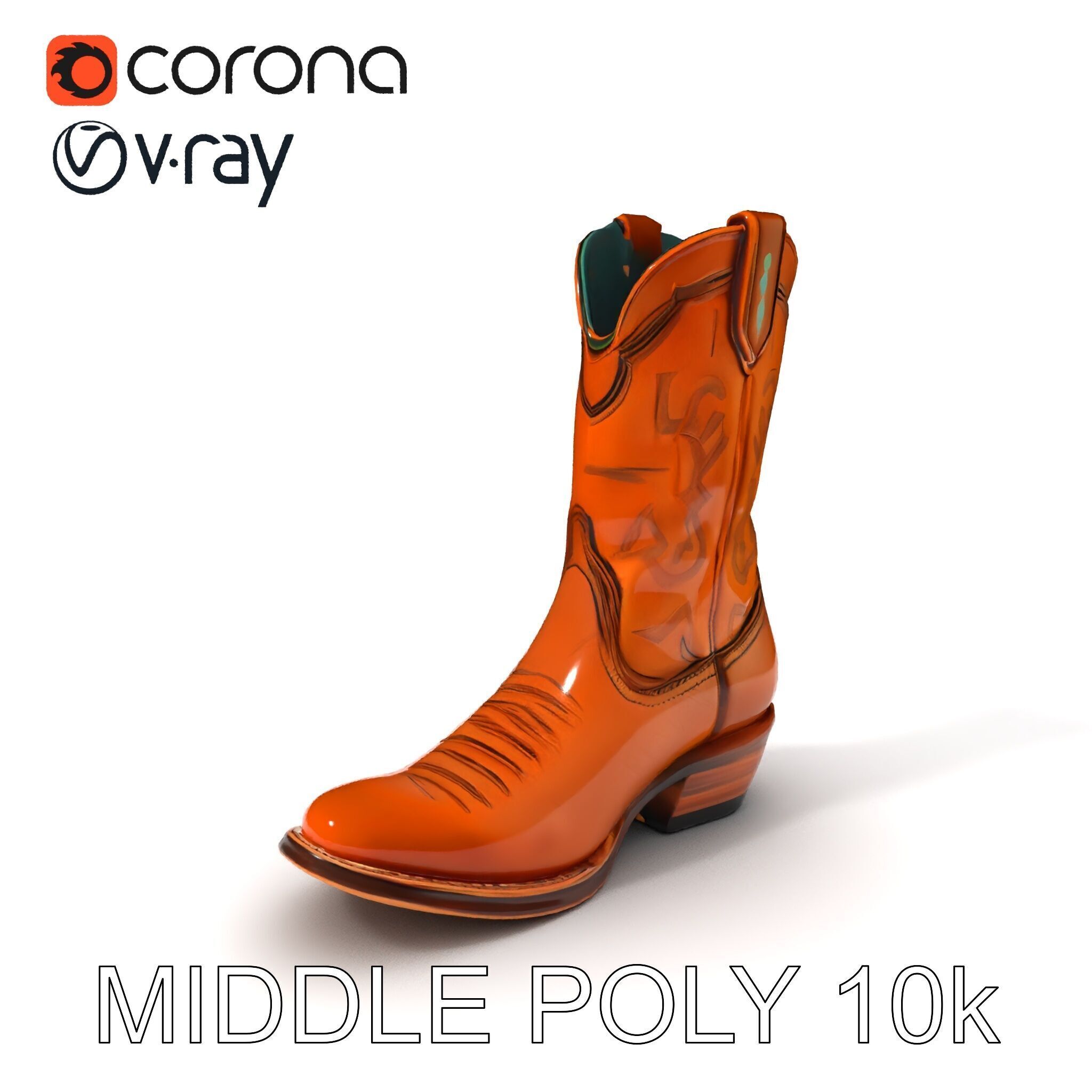 Western Cowboy Boot D Model Pack Low-poly 3D model_30