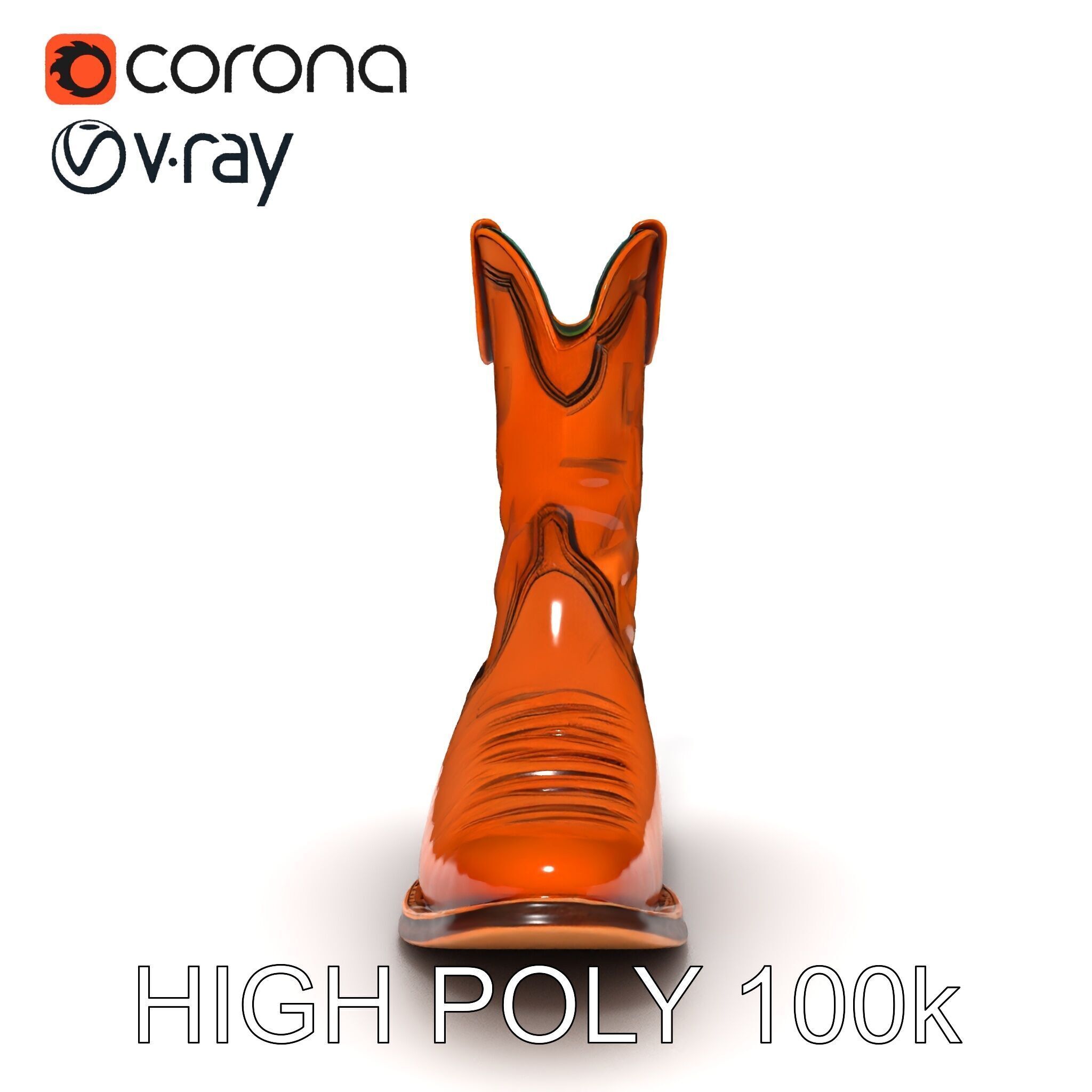 Western Cowboy Boot D Model Pack Low-poly 3D model_32