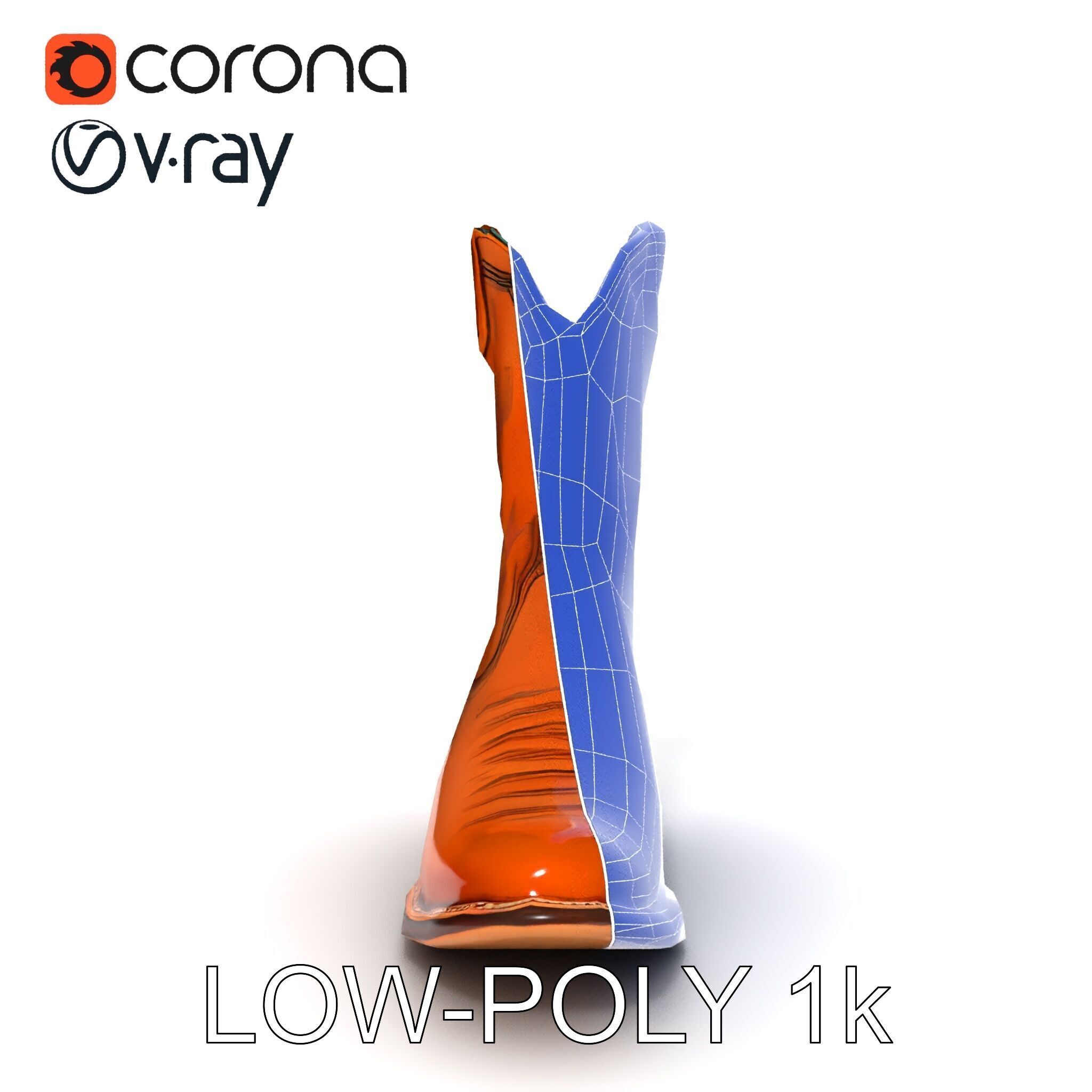 Western Cowboy Boot D Model Pack Low-poly 3D model_34