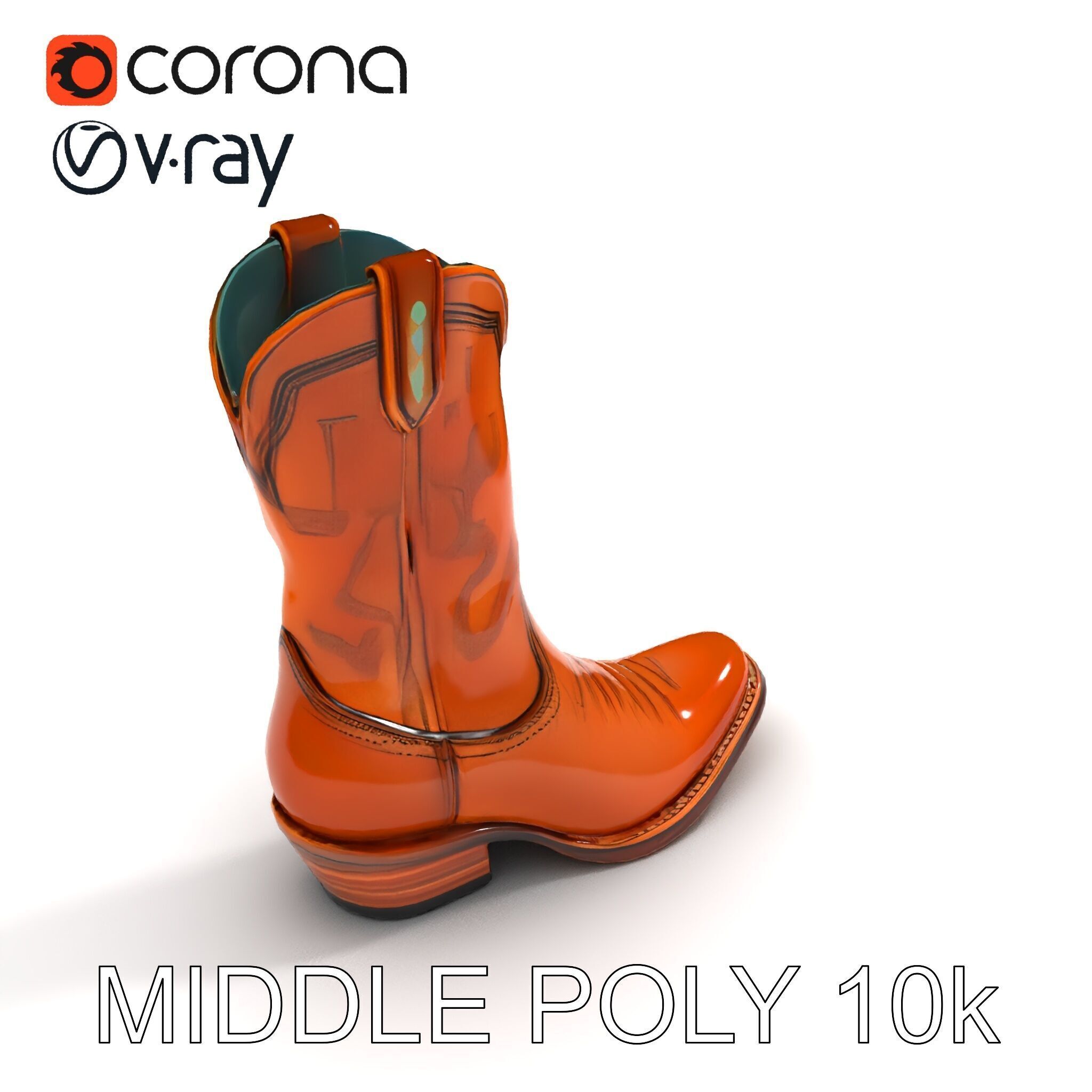 Western Cowboy Boot D Model Pack Low-poly 3D model_19