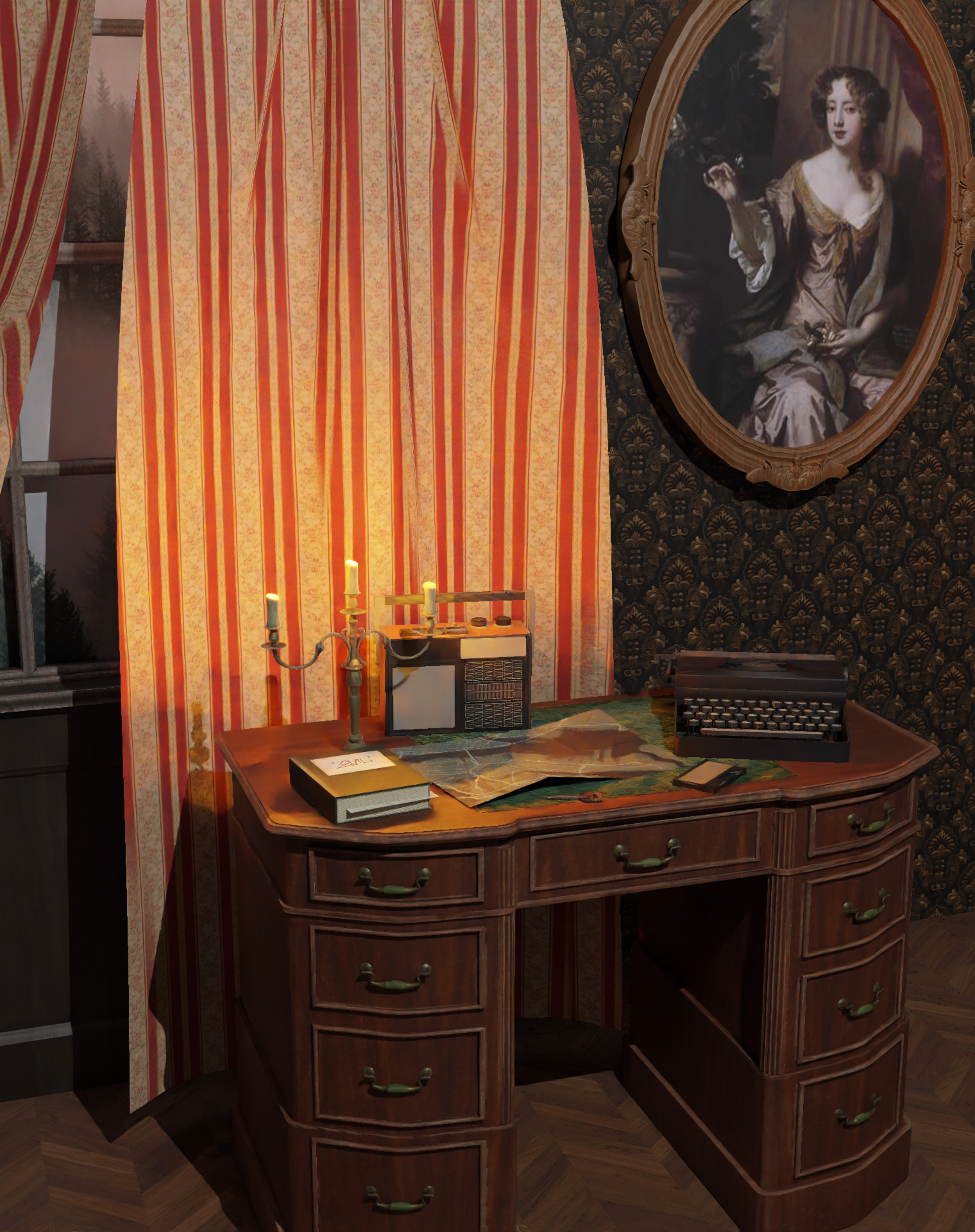 Victorian Painting Low-poly 3D model_4