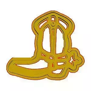 Cowboy boot cookie cutter