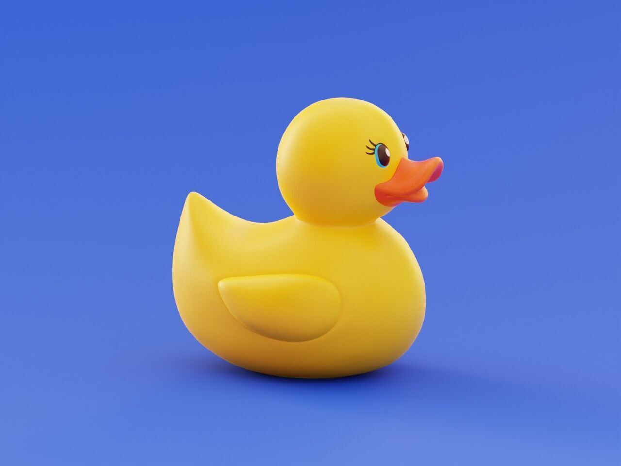 Rubber Duck Bath Toy Stylized Illustration Low-Poly Low-poly 3D model_1