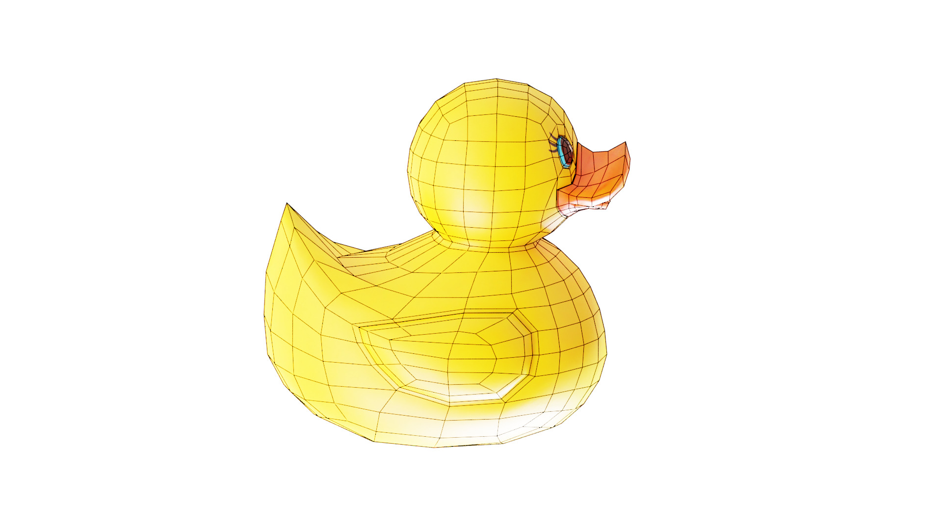 Rubber Duck Bath Toy Stylized Illustration Low-Poly Low-poly 3D model_2