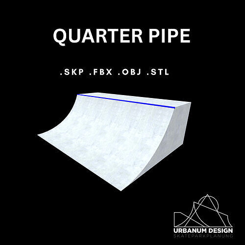 Quarter Pipe Low-poly 3D model