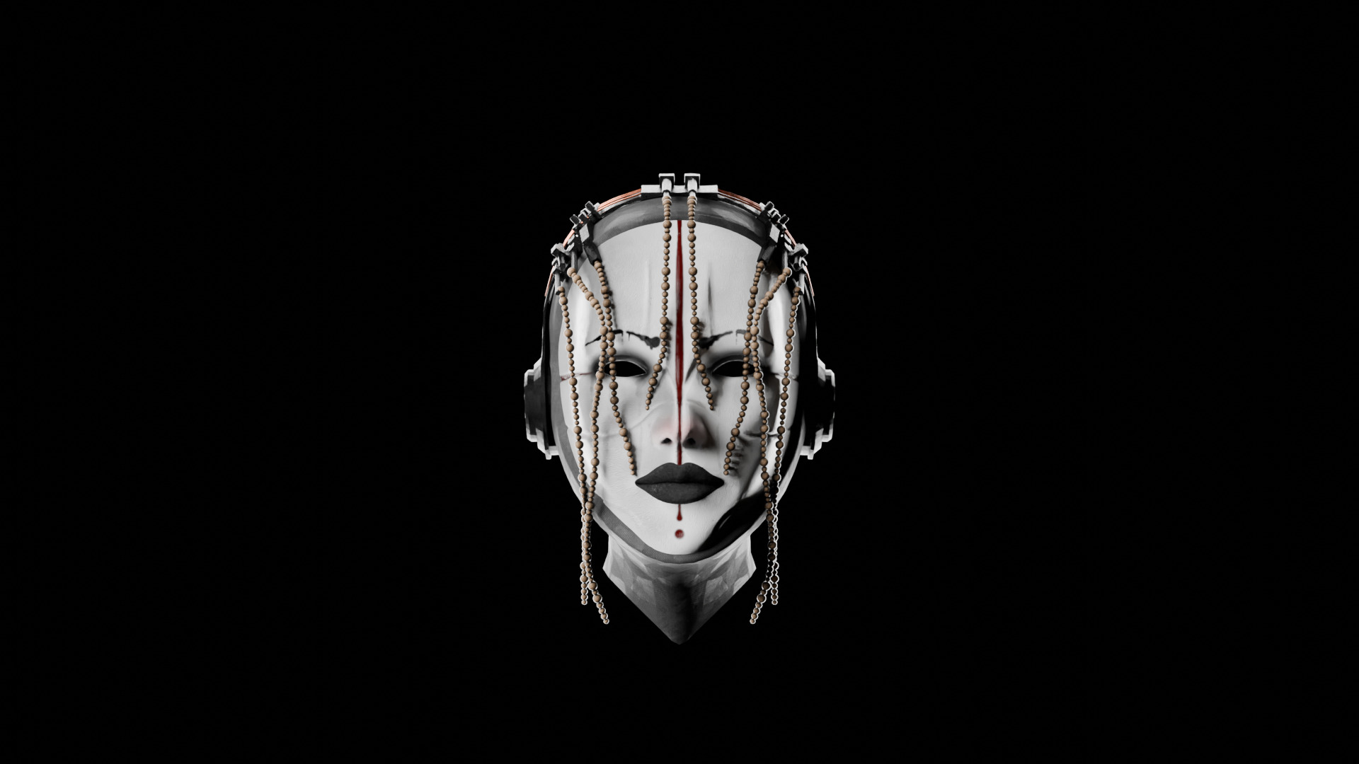 Fantasy  Scifi mask 3D model_1