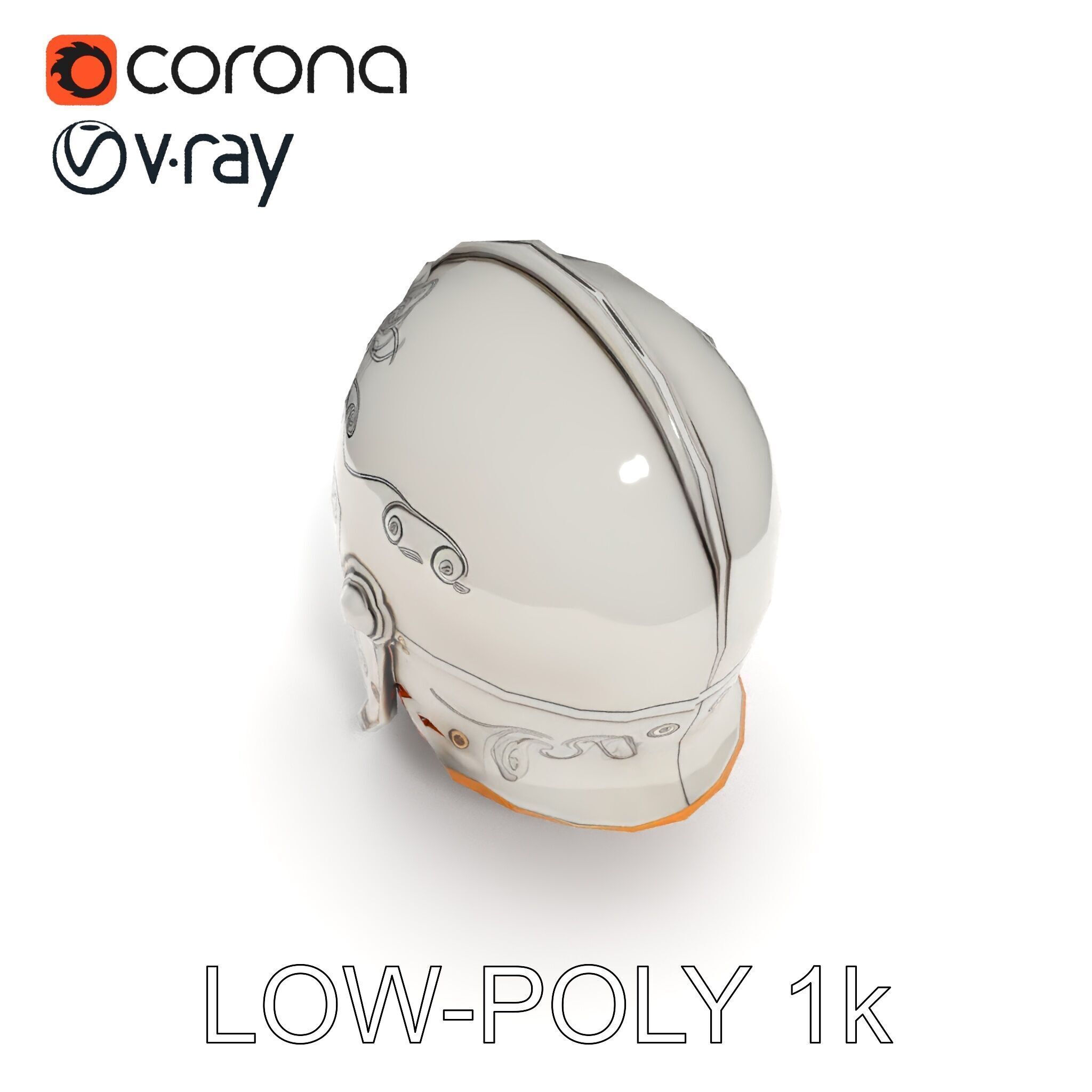 Ornate Medieval Helmet D Model Pack Low-poly 3D model_10