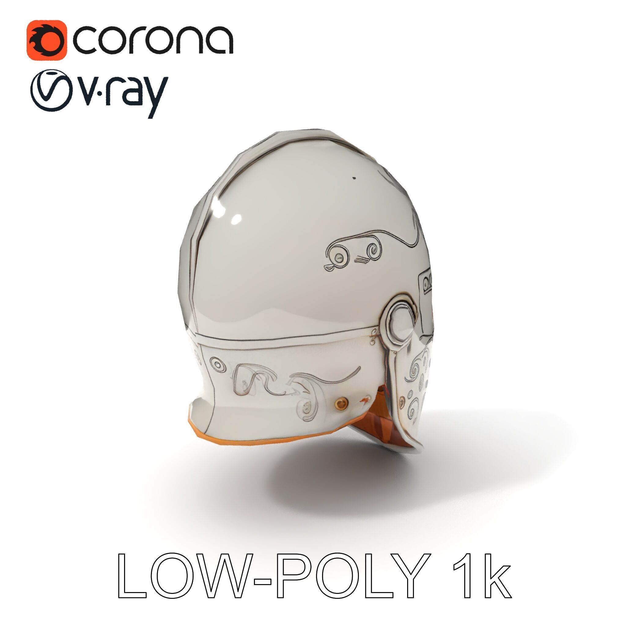 Ornate Medieval Helmet D Model Pack Low-poly 3D model_18