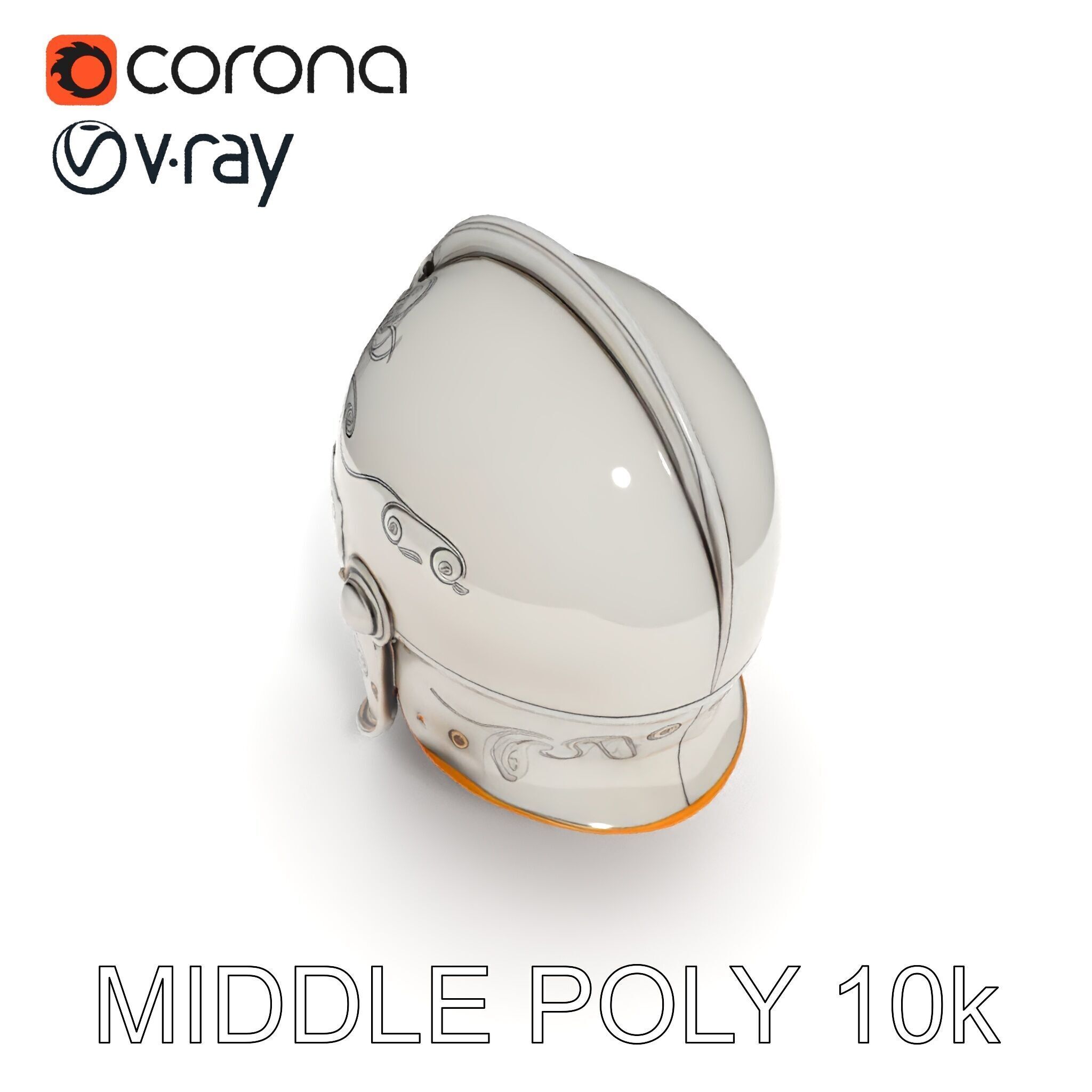 Ornate Medieval Helmet D Model Pack Low-poly 3D model_6