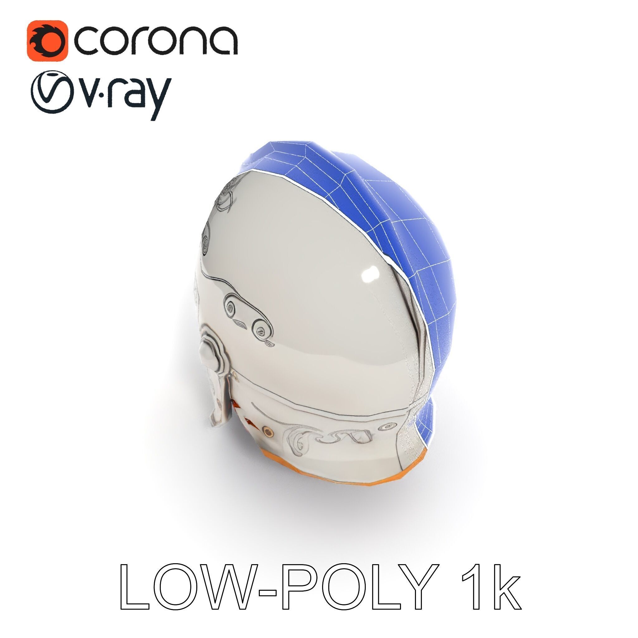 Ornate Medieval Helmet D Model Pack Low-poly 3D model_15