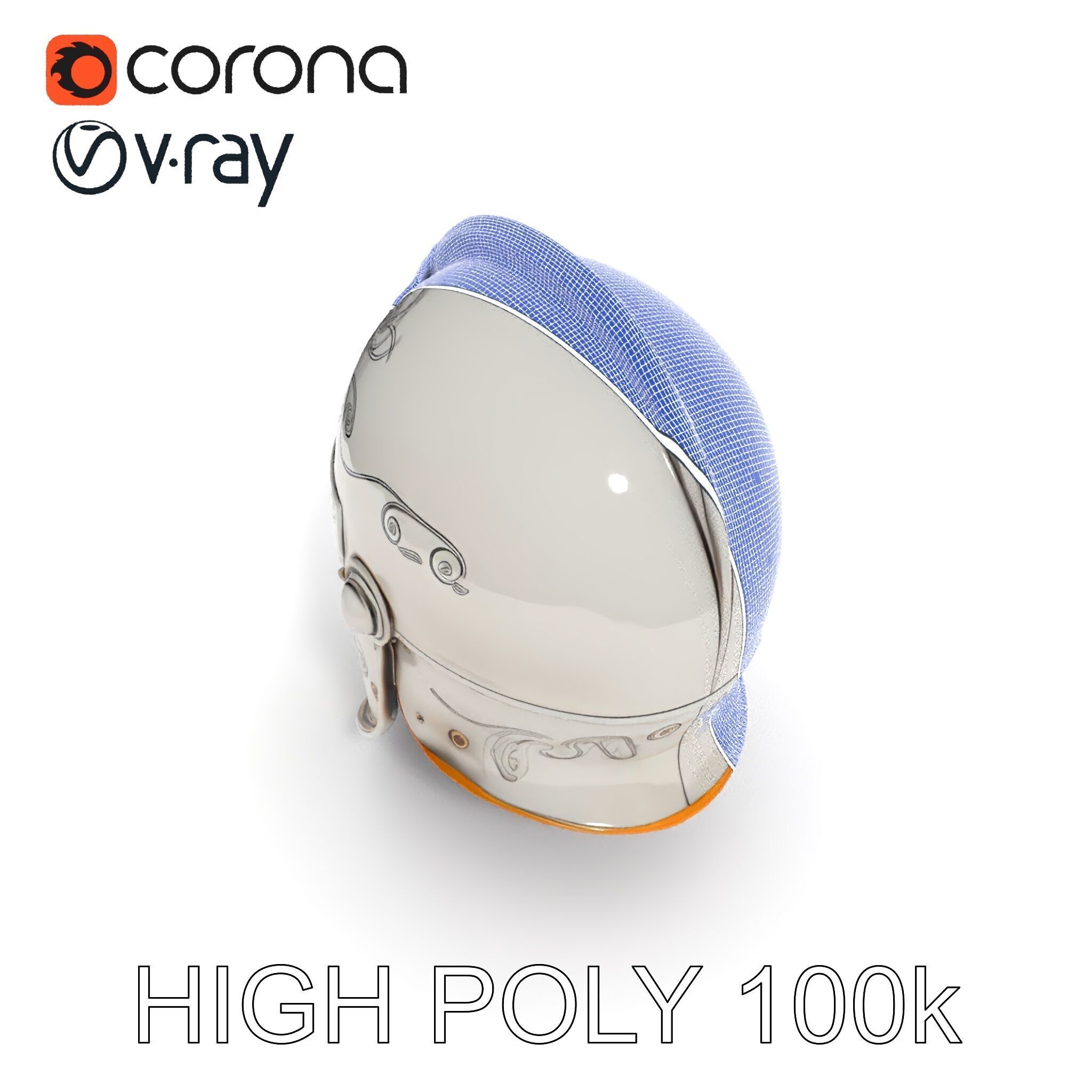 Ornate Medieval Helmet D Model Pack Low-poly 3D model_16