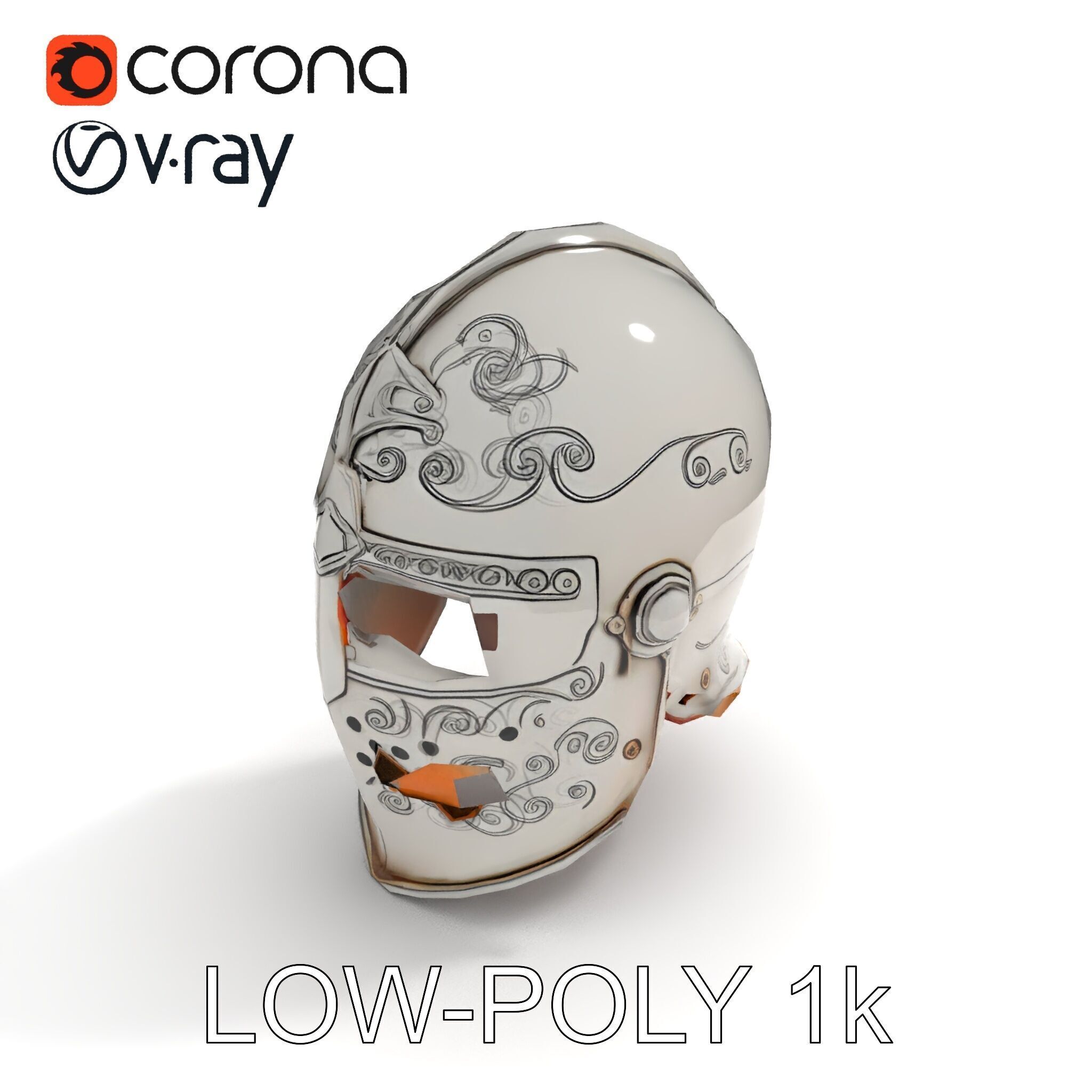 Ornate Medieval Helmet D Model Pack Low-poly 3D model_21