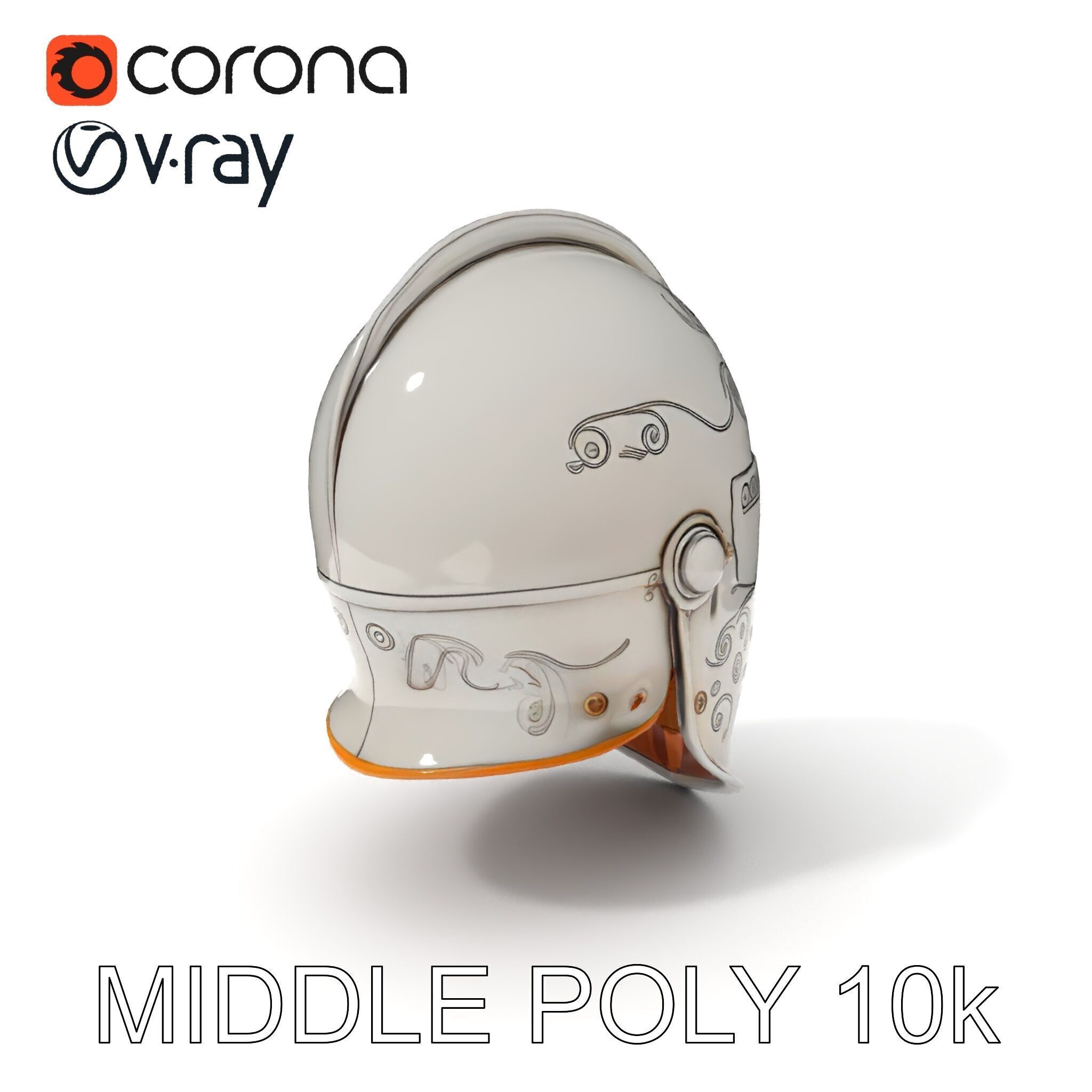 Ornate Medieval Helmet D Model Pack Low-poly 3D model_20