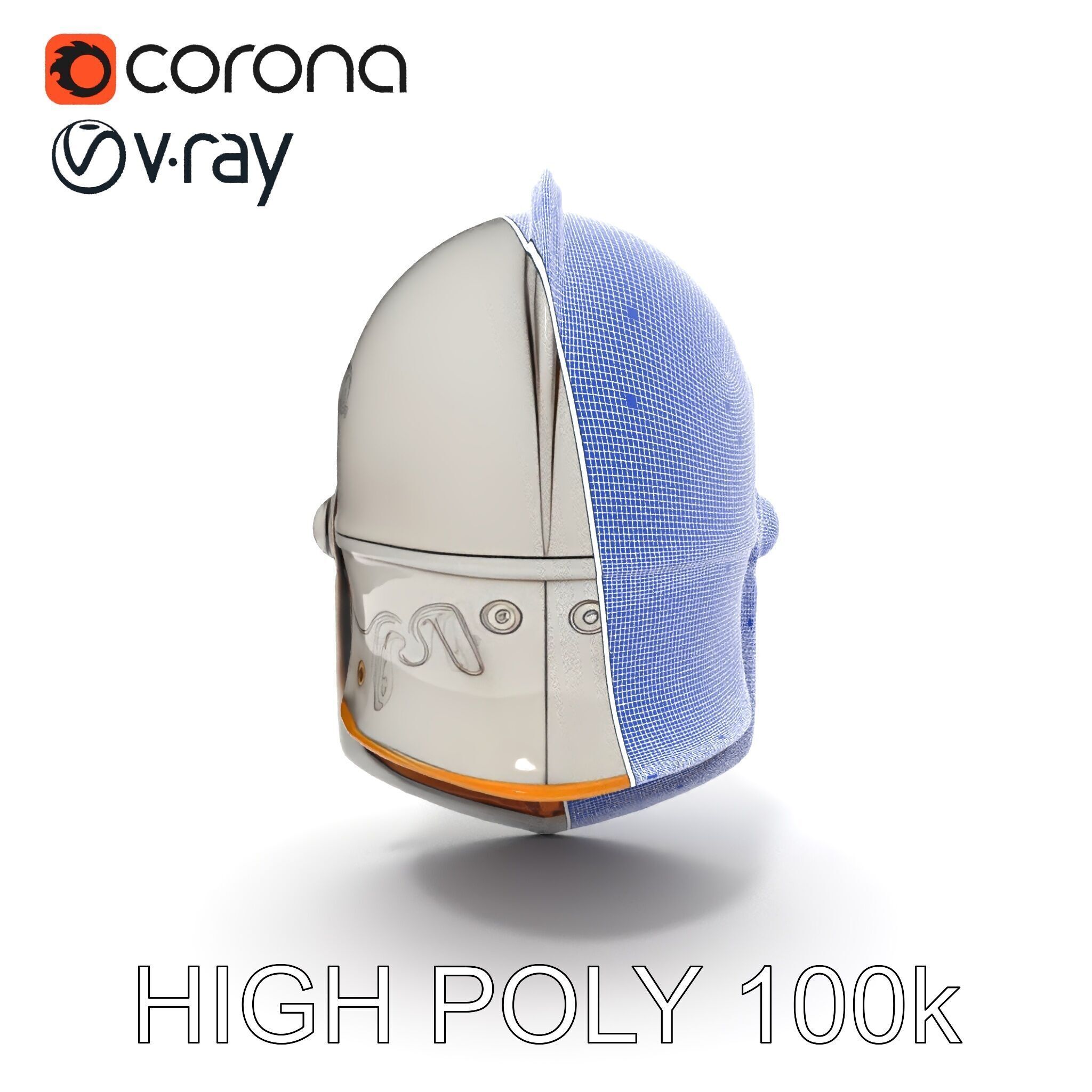 Ornate Medieval Helmet D Model Pack Low-poly 3D model_29