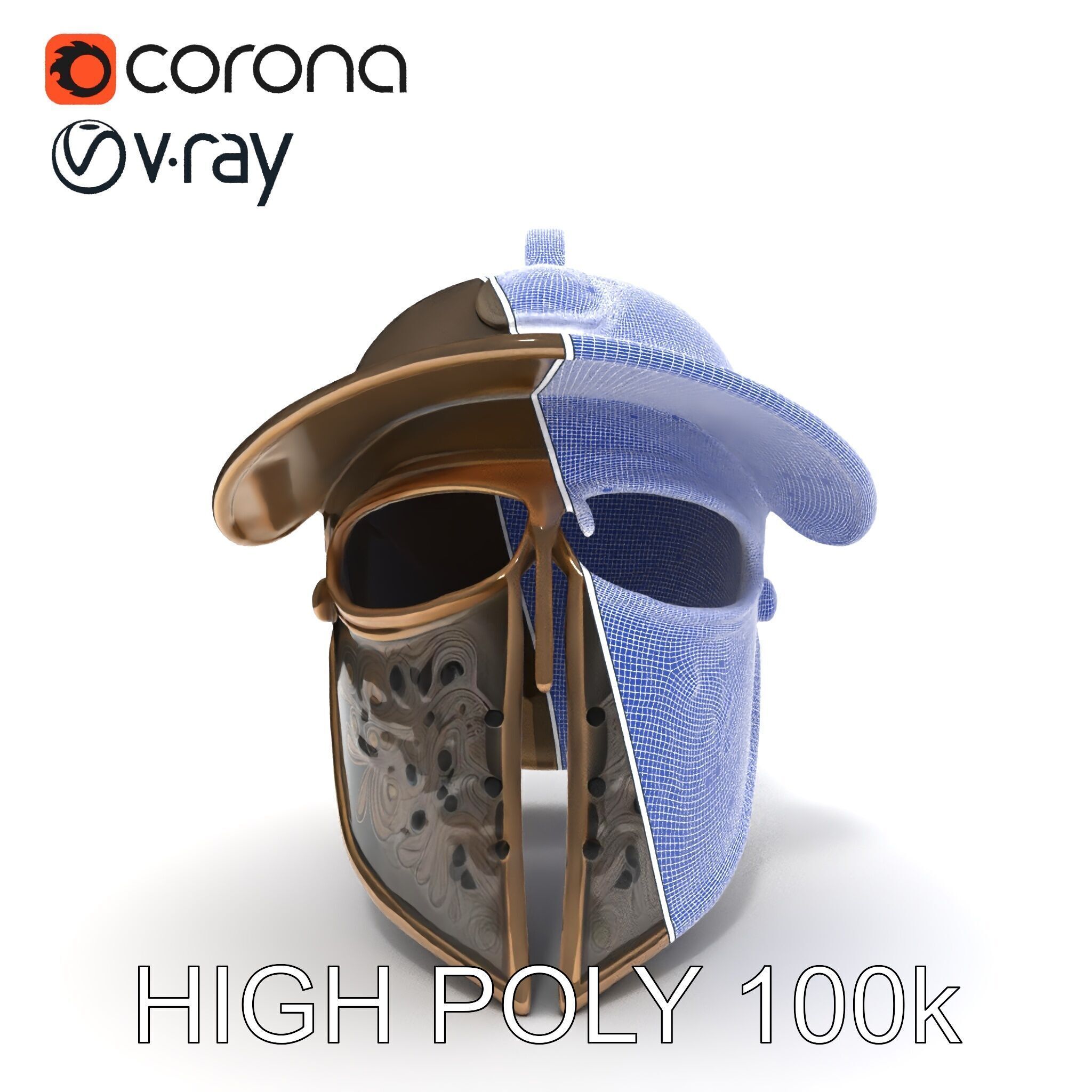 Roman Gladiator Helmet D Model Pack Low-poly 3D model_29