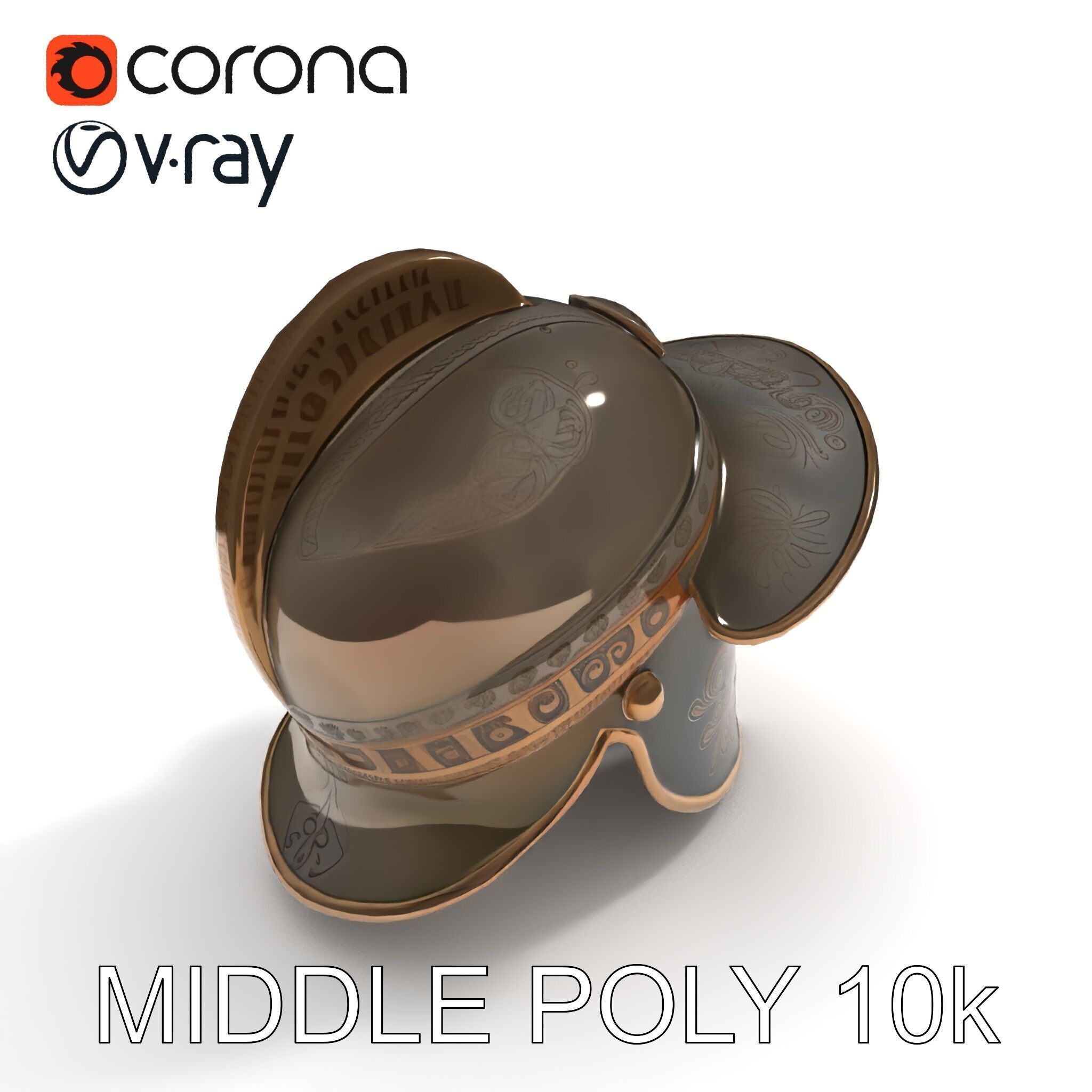 Roman Gladiator Helmet D Model Pack Low-poly 3D model_19