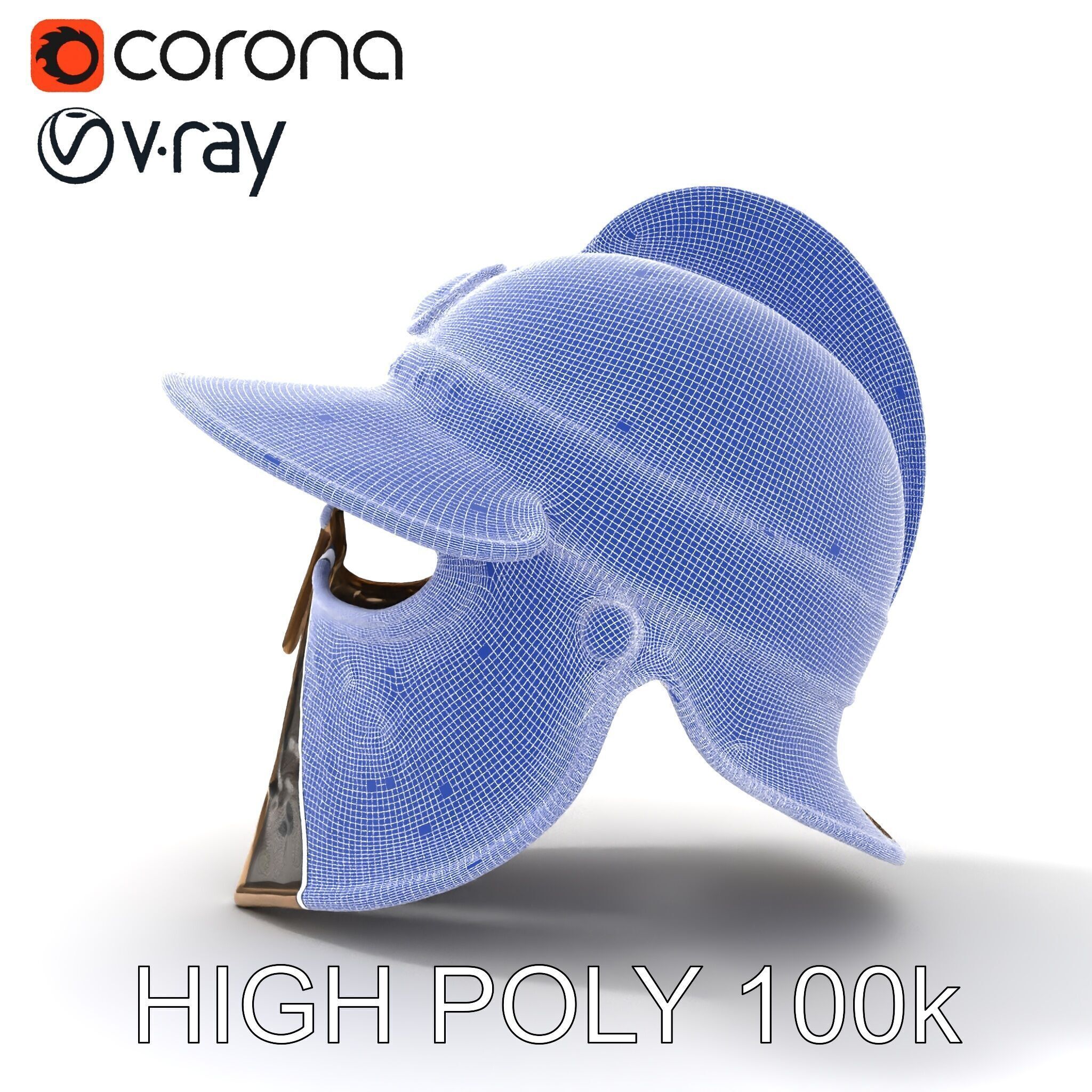 Roman Gladiator Helmet D Model Pack Low-poly 3D model_16