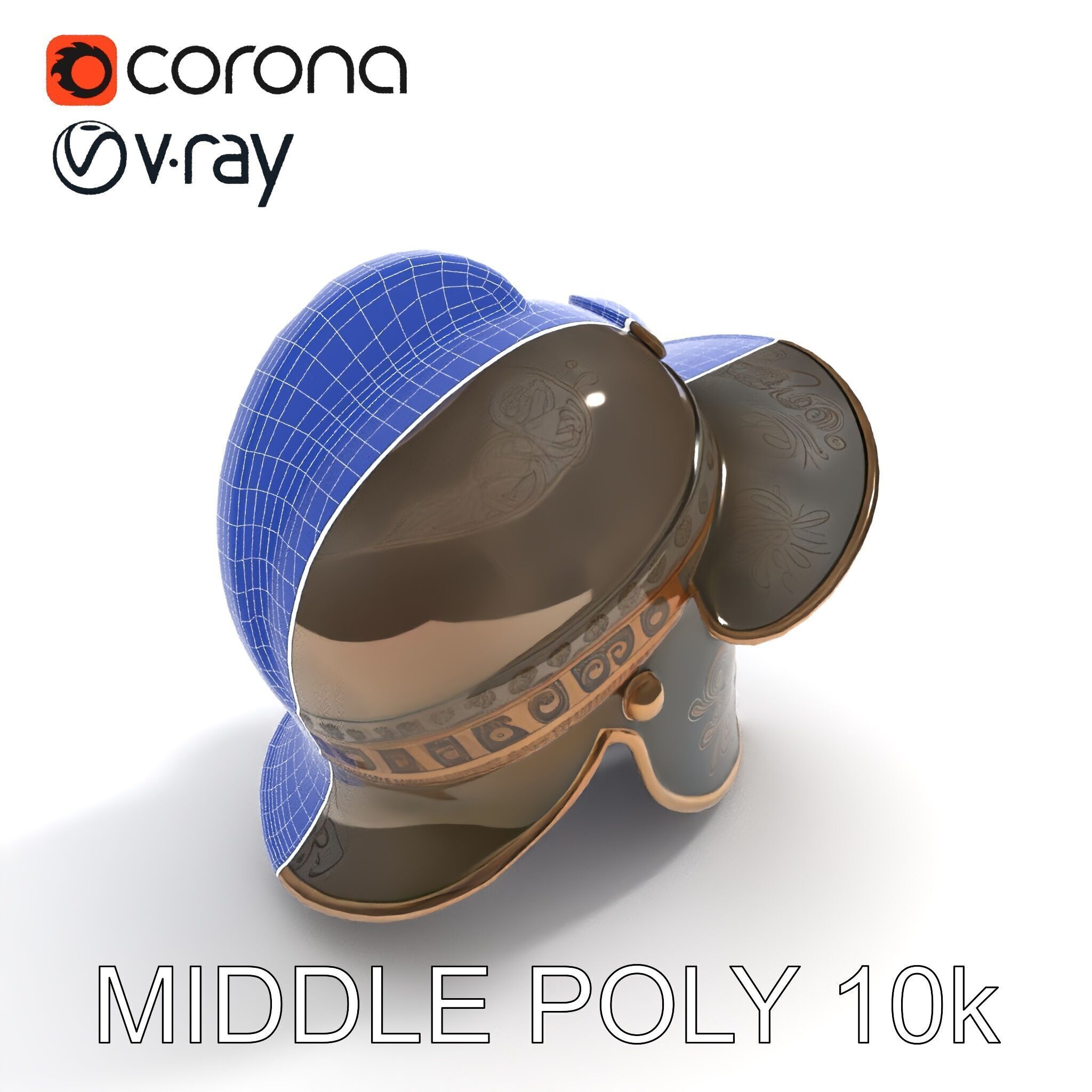 Roman Gladiator Helmet D Model Pack Low-poly 3D model_30