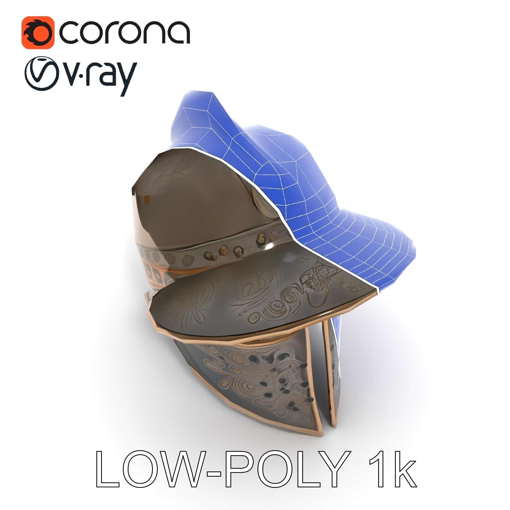 Roman Gladiator Helmet D Model Pack Low-poly 3D model_31