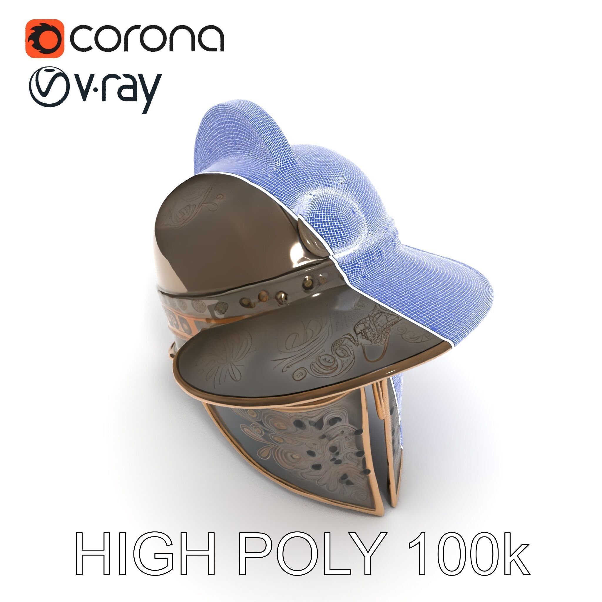 Roman Gladiator Helmet D Model Pack Low-poly 3D model_13