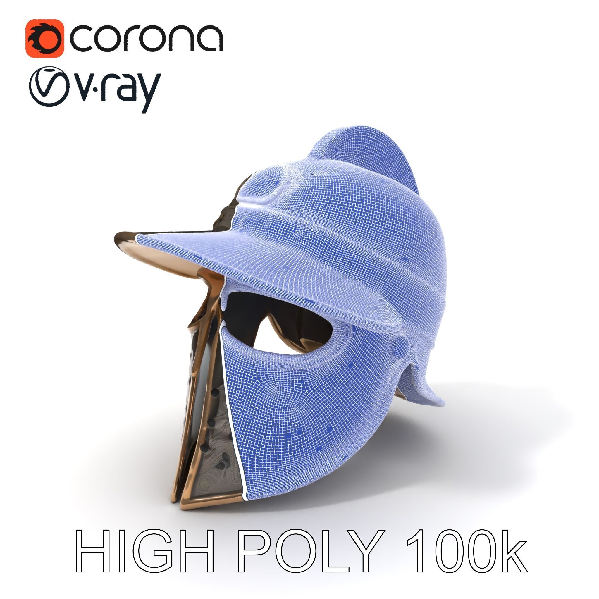 Roman Gladiator Helmet D Model Pack Low-poly 3D model_4