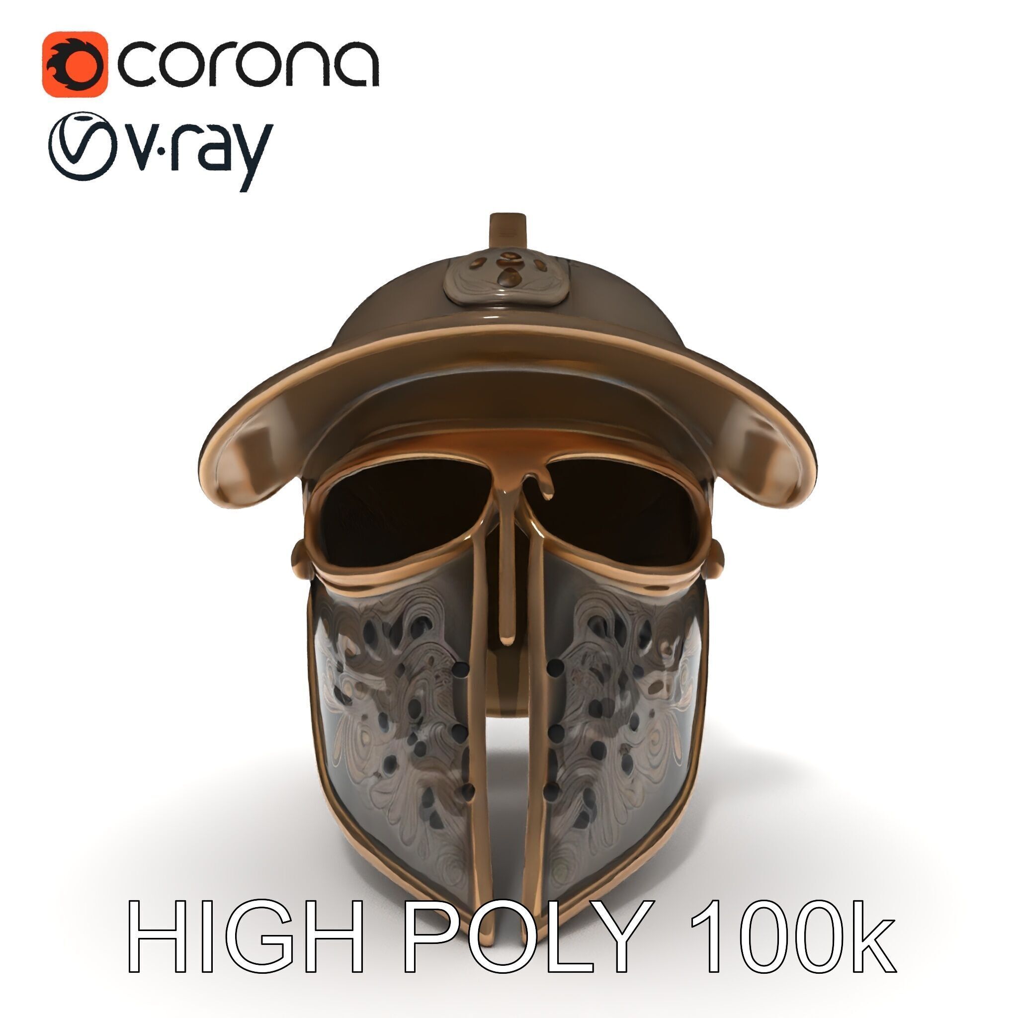 Roman Gladiator Helmet D Model Pack Low-poly 3D model_32
