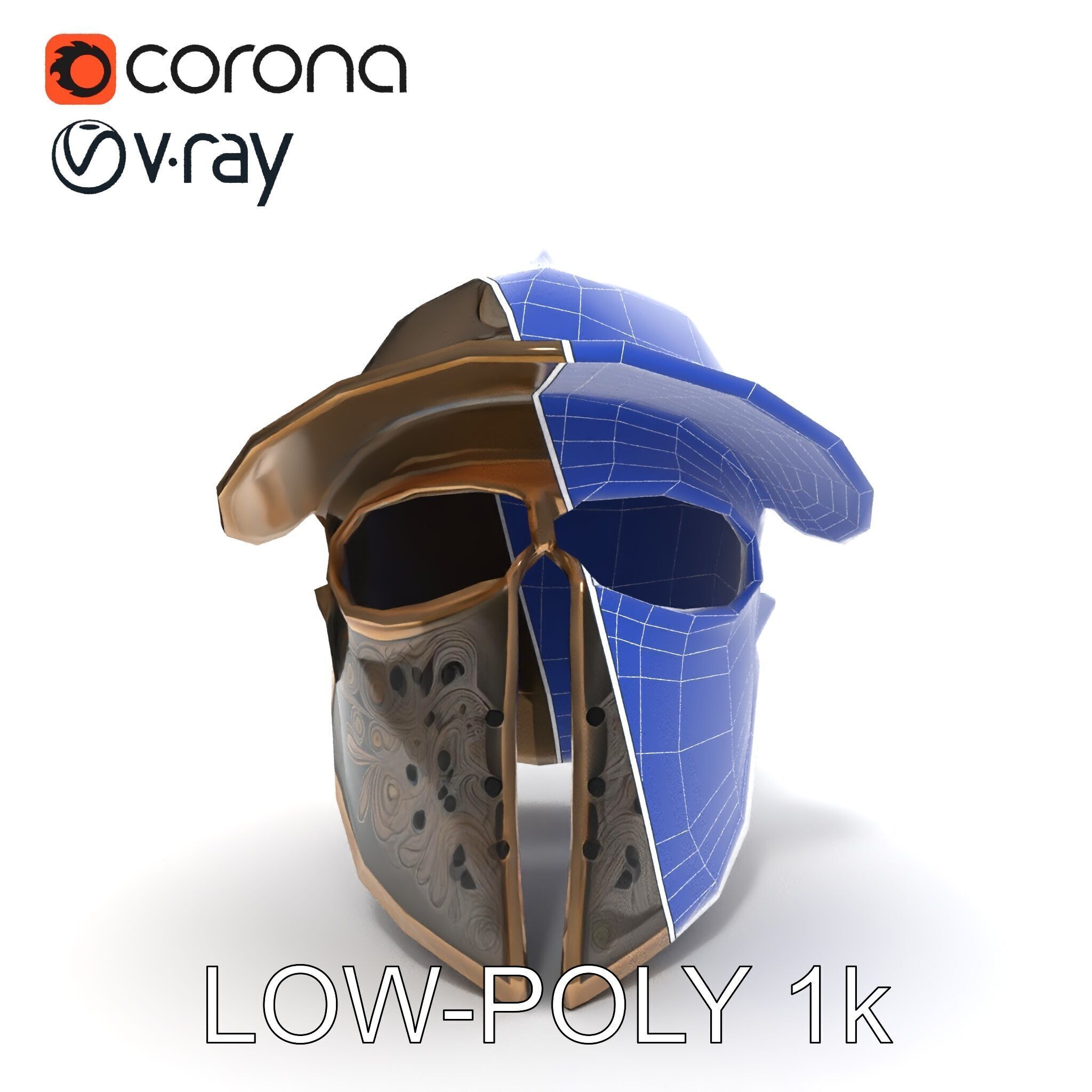 Roman Gladiator Helmet D Model Pack Low-poly 3D model_15