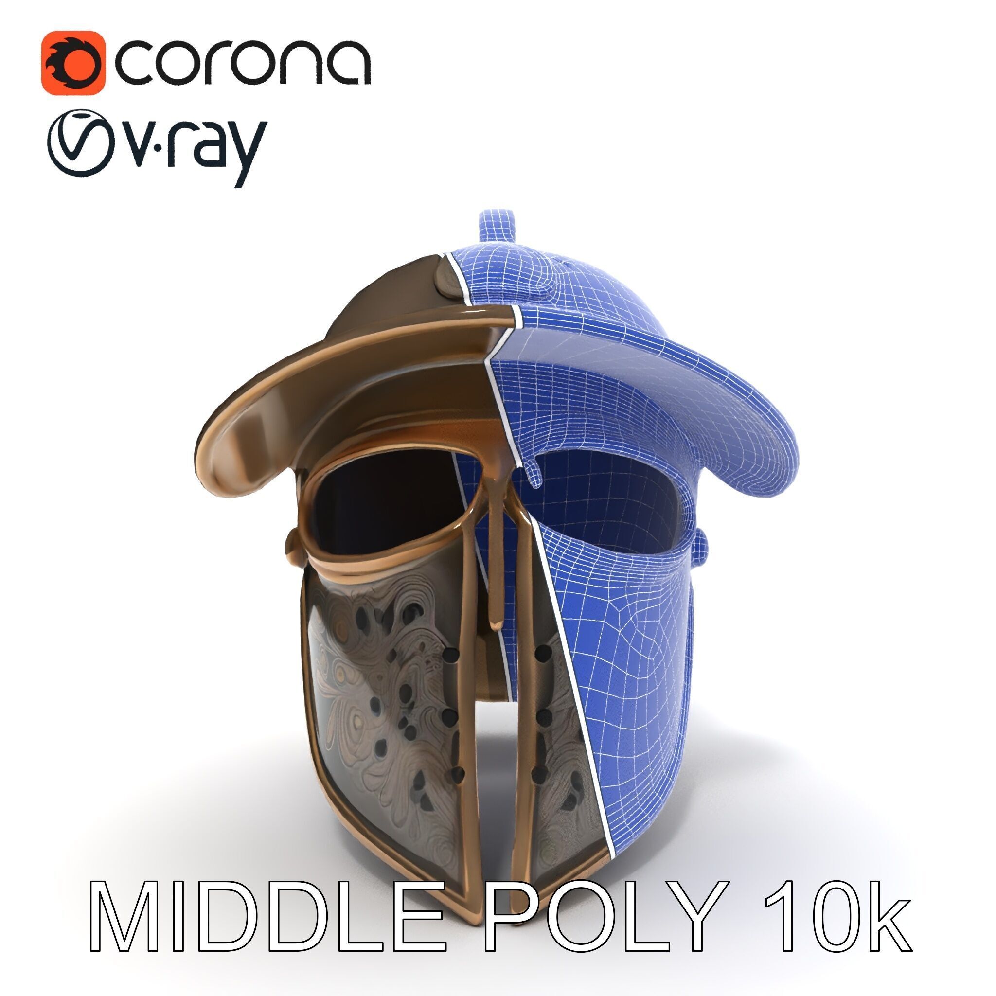 Roman Gladiator Helmet D Model Pack Low-poly 3D model_21