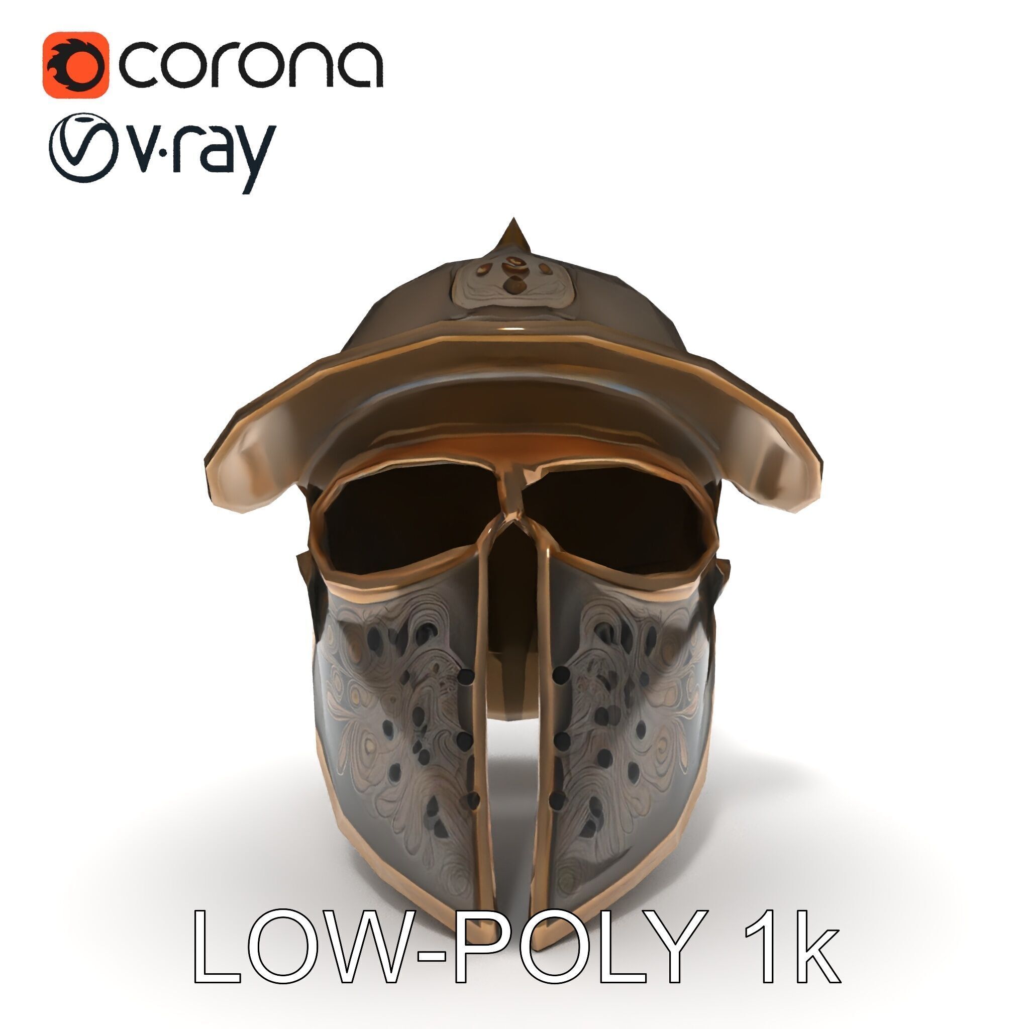 Roman Gladiator Helmet D Model Pack Low-poly 3D model_20