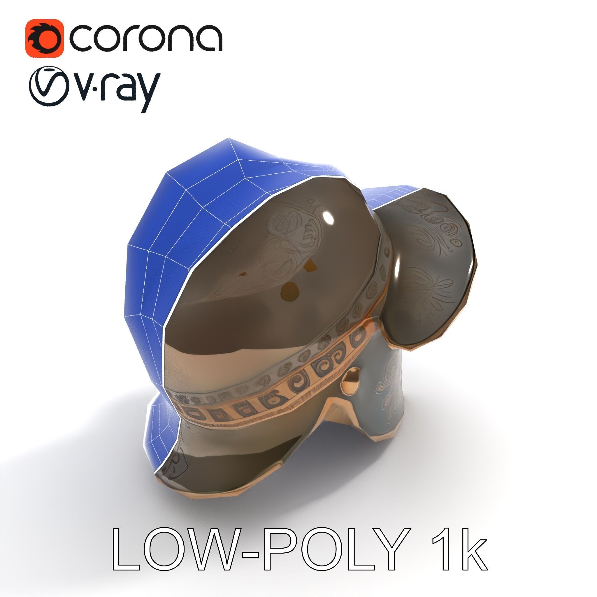 Roman Gladiator Helmet D Model Pack Low-poly 3D model_34