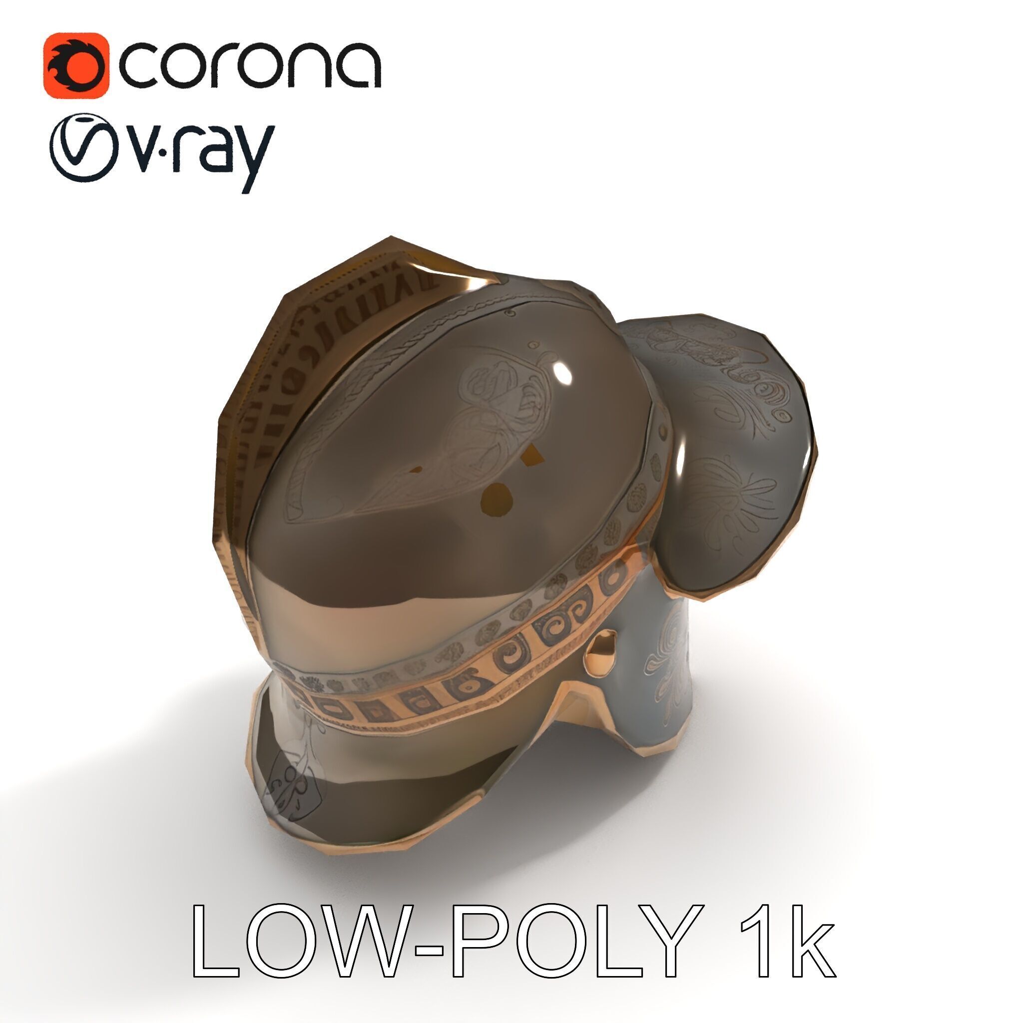 Roman Gladiator Helmet D Model Pack Low-poly 3D model_22