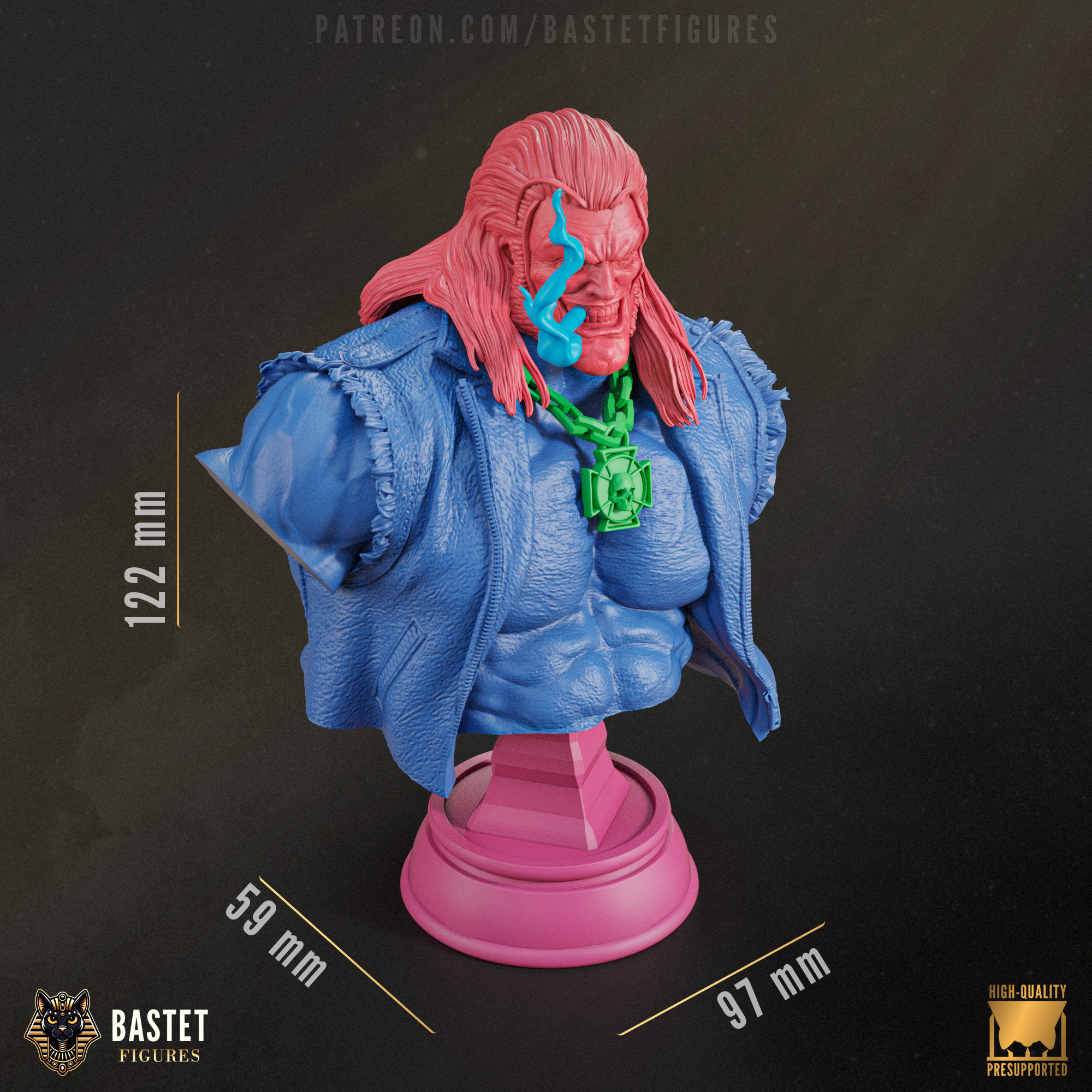 Lobo Bust I DC Comics 3D print model_3