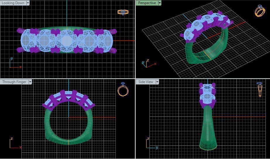 5 Diamonds ETERNITY RING Free 3D model_2