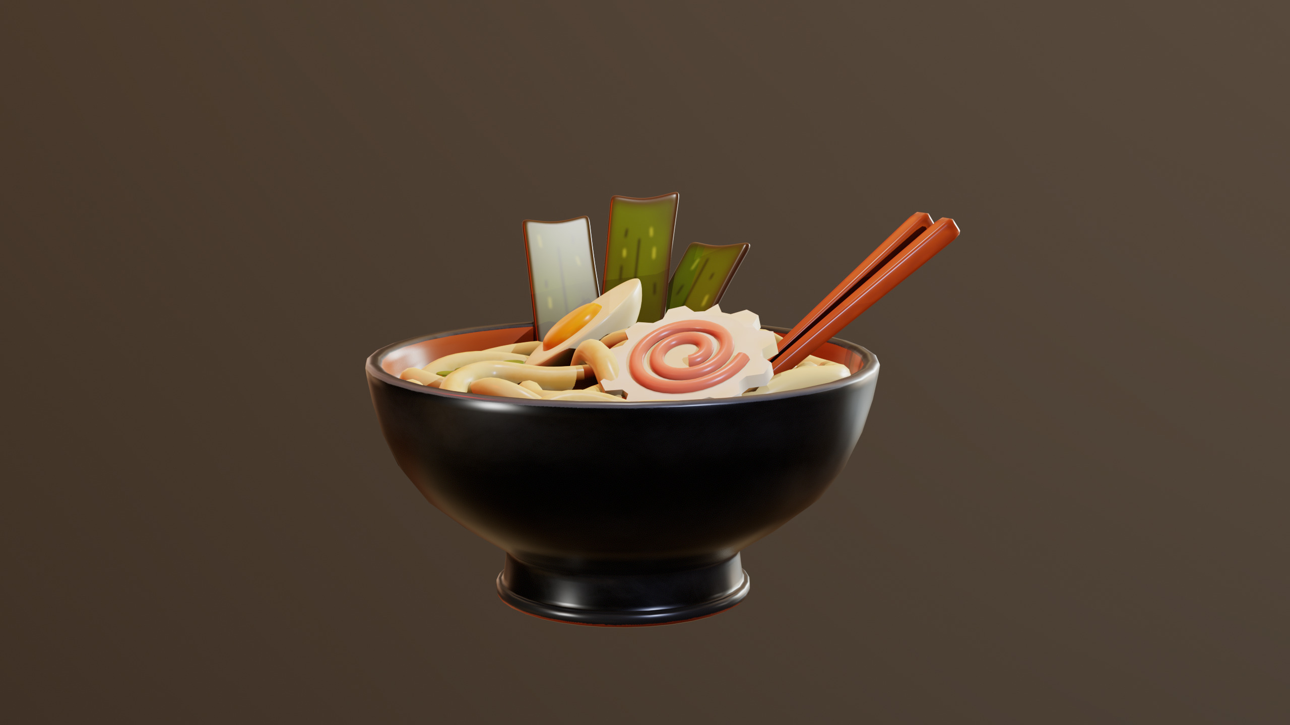 Stylized Udon Bowl PBR Game Ready Low-poly 3D model_2