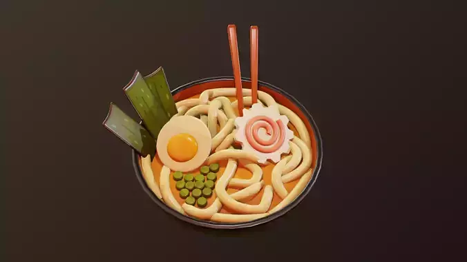 Stylized Udon Bowl PBR Game Ready