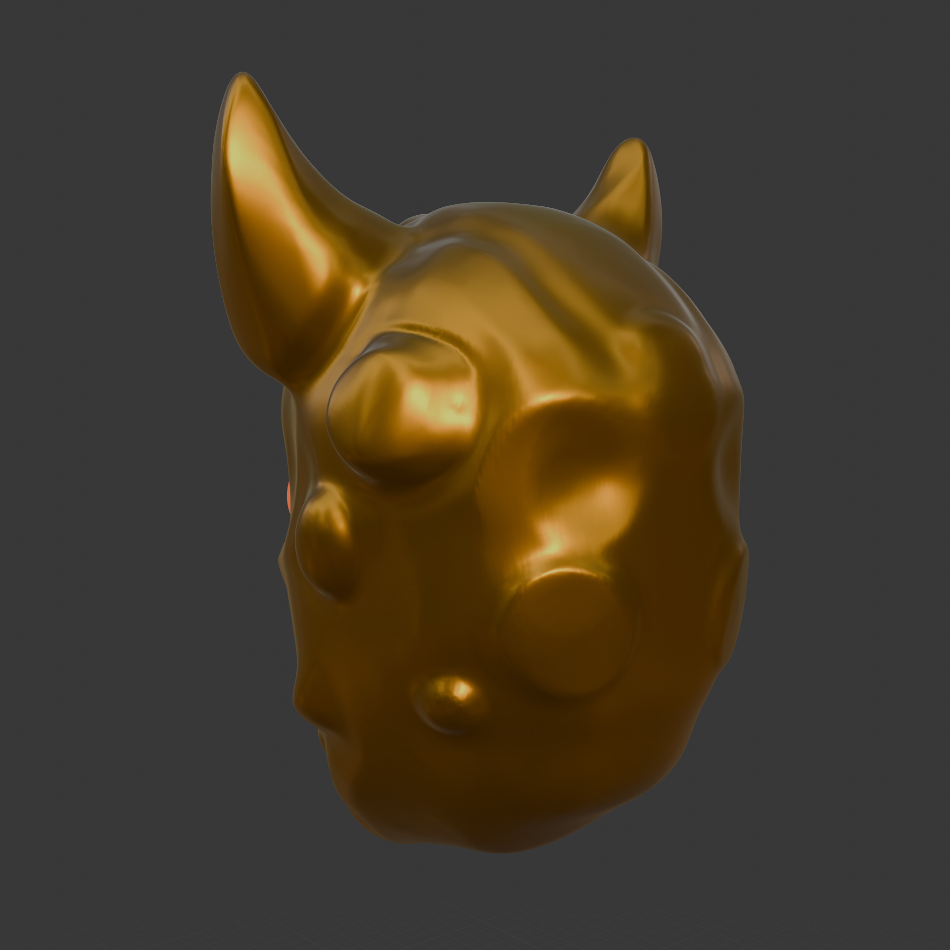 Inferno Grin  Horned Demon Mask Low-poly 3D model_4