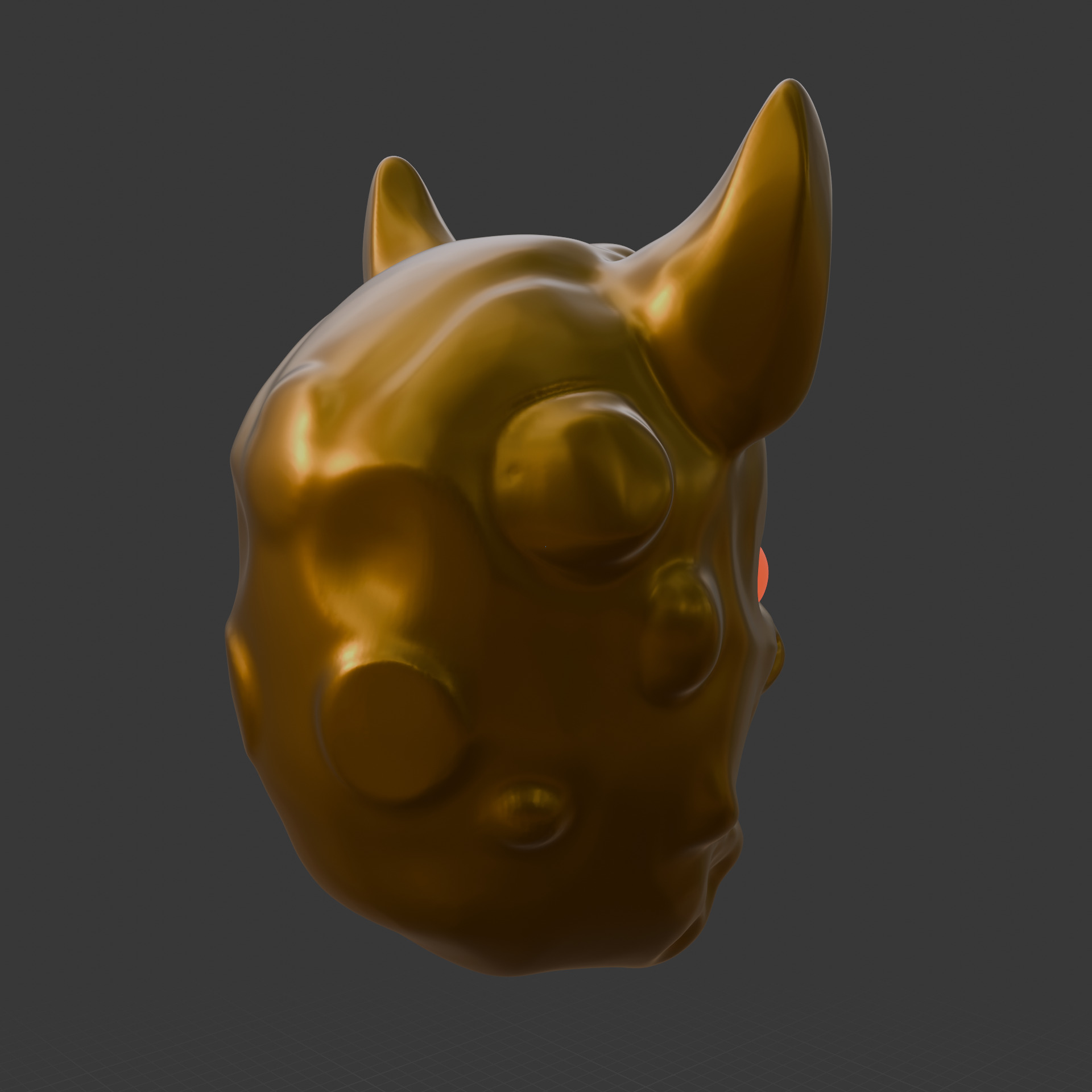 Inferno Grin  Horned Demon Mask Low-poly 3D model_6