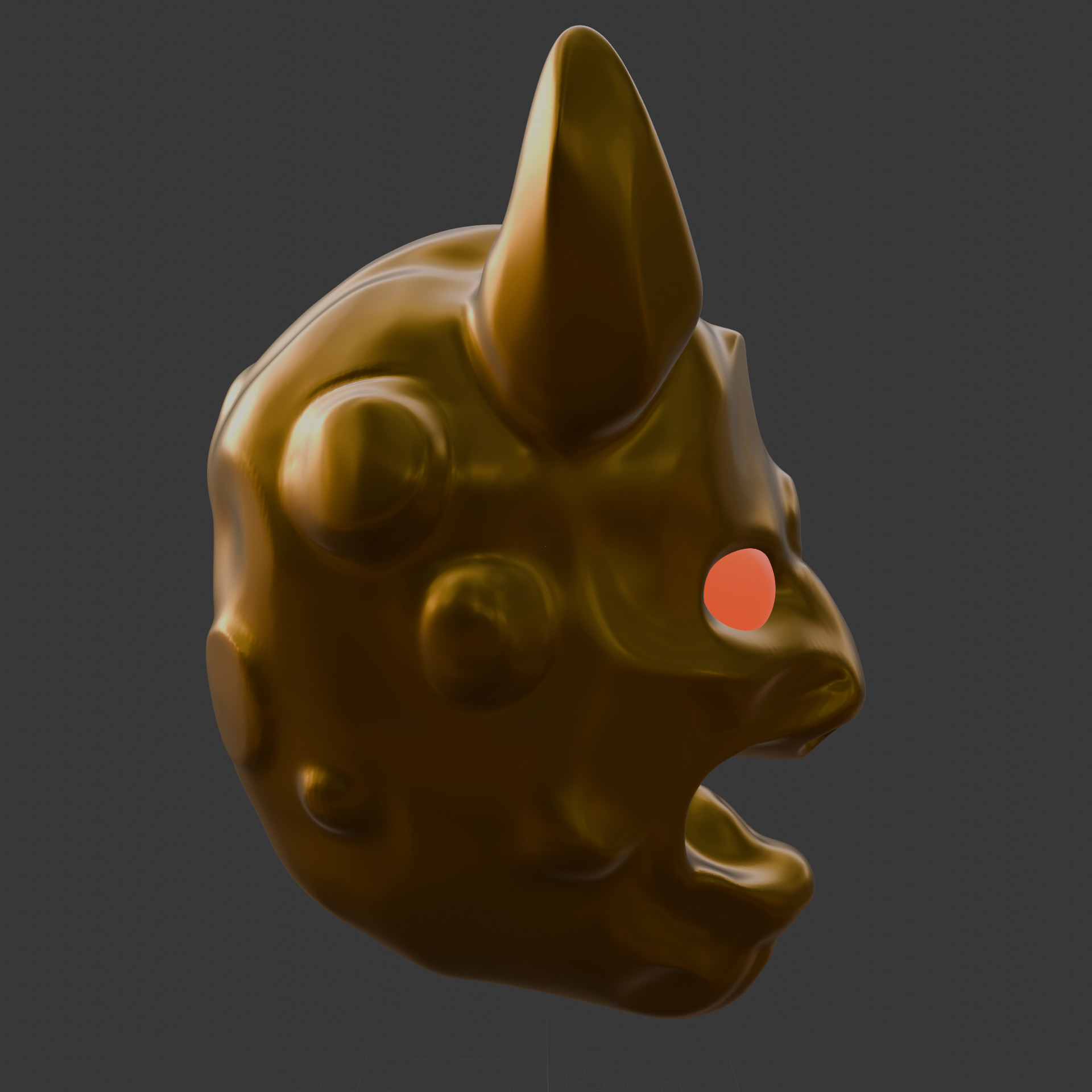 Inferno Grin  Horned Demon Mask Low-poly 3D model_7