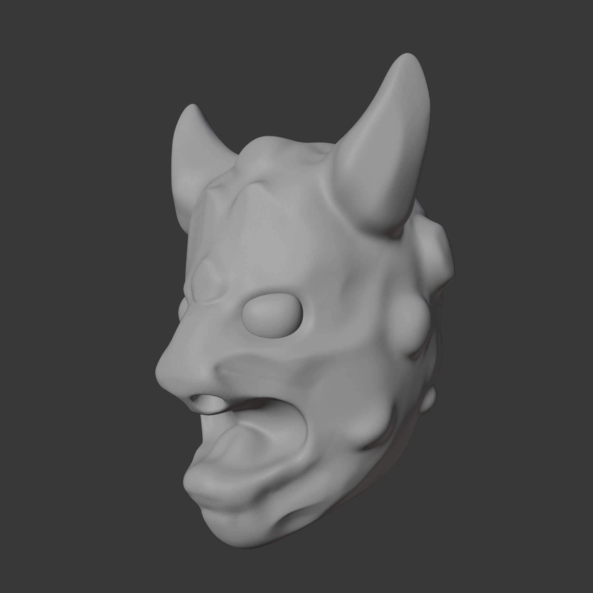 Inferno Grin  Horned Demon Mask Low-poly 3D model_9