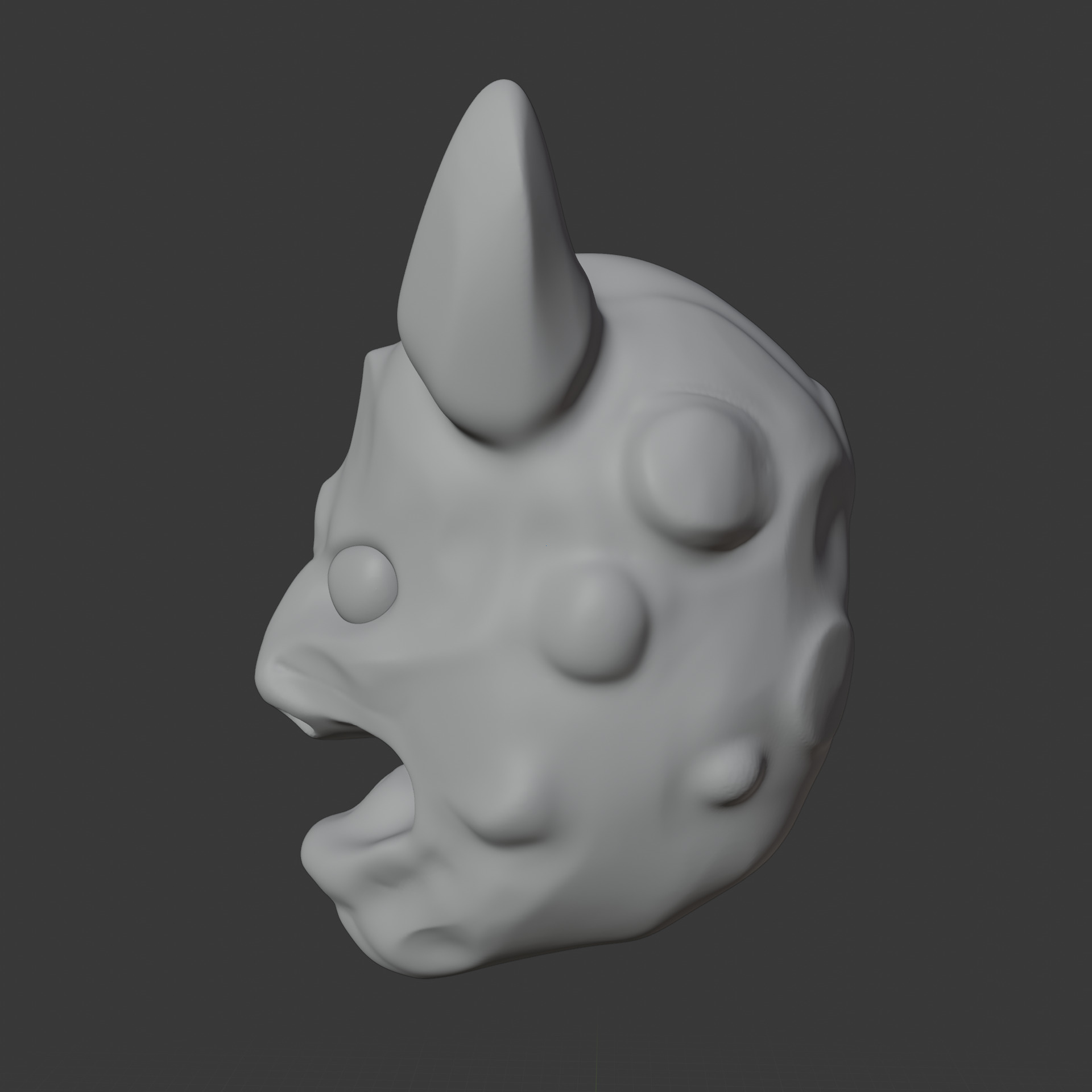Inferno Grin  Horned Demon Mask Low-poly 3D model_10