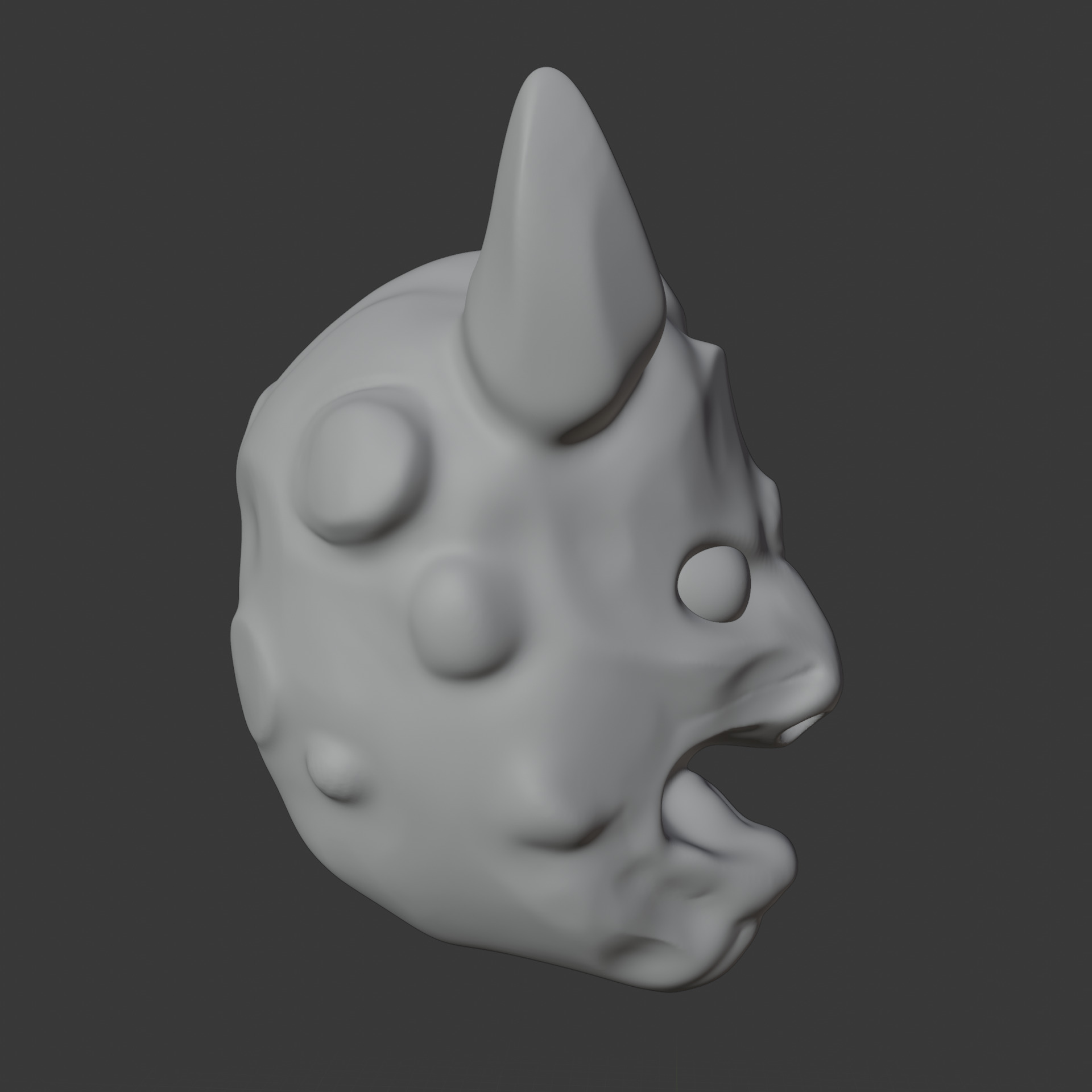 Inferno Grin  Horned Demon Mask Low-poly 3D model_14