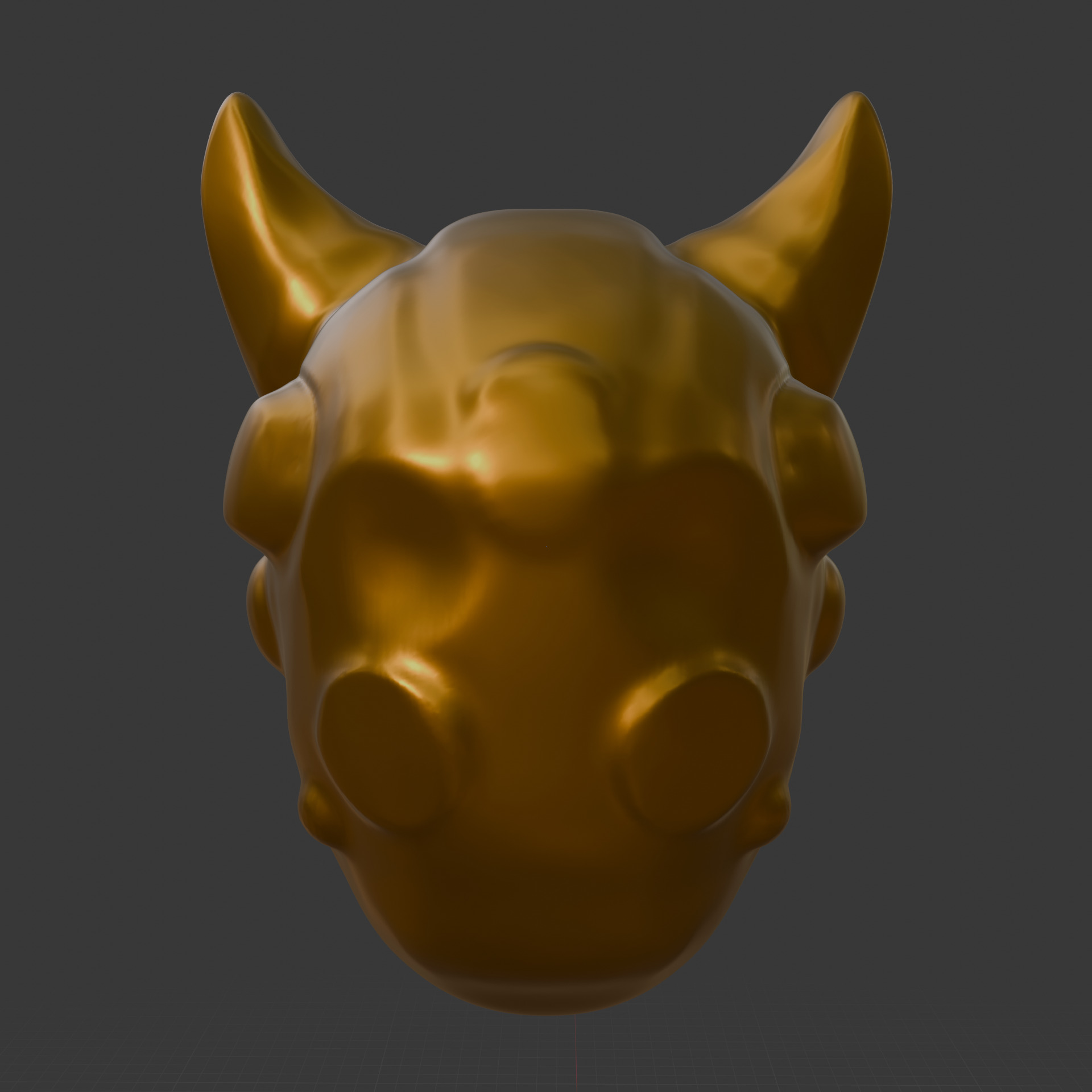 Inferno Grin  Horned Demon Mask Low-poly 3D model_5
