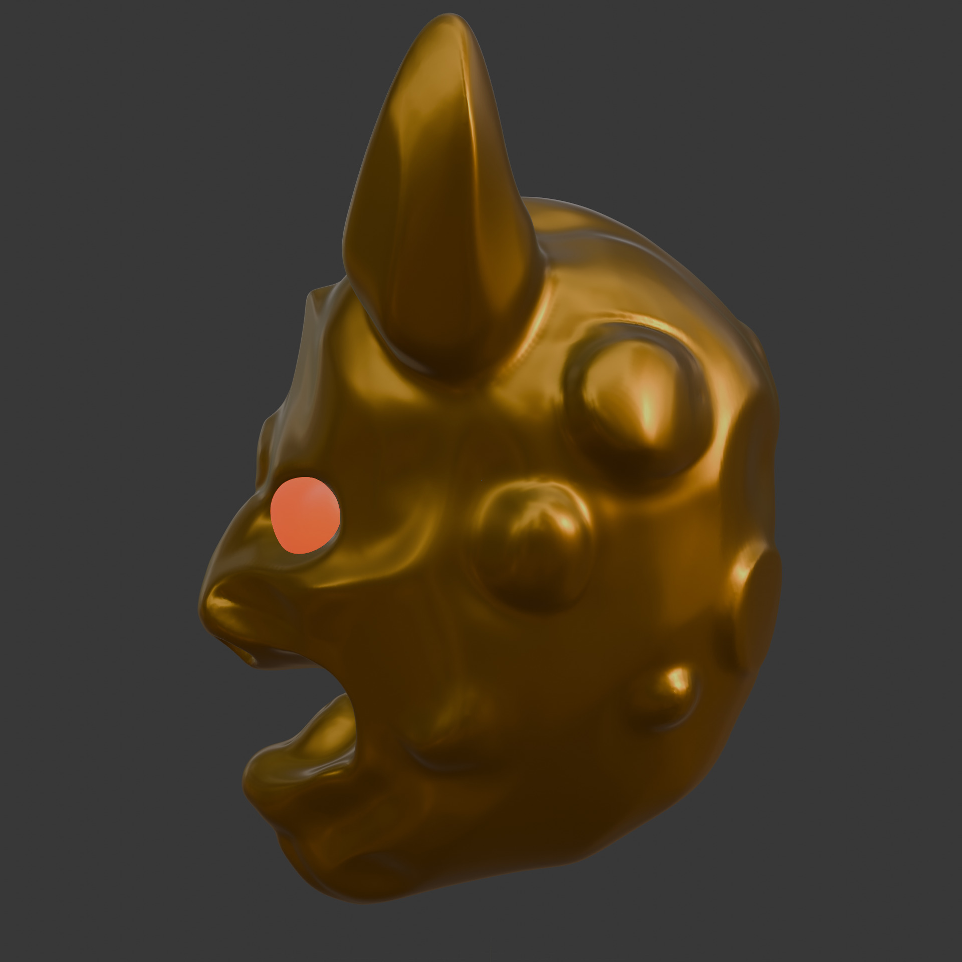 Inferno Grin  Horned Demon Mask Low-poly 3D model_3