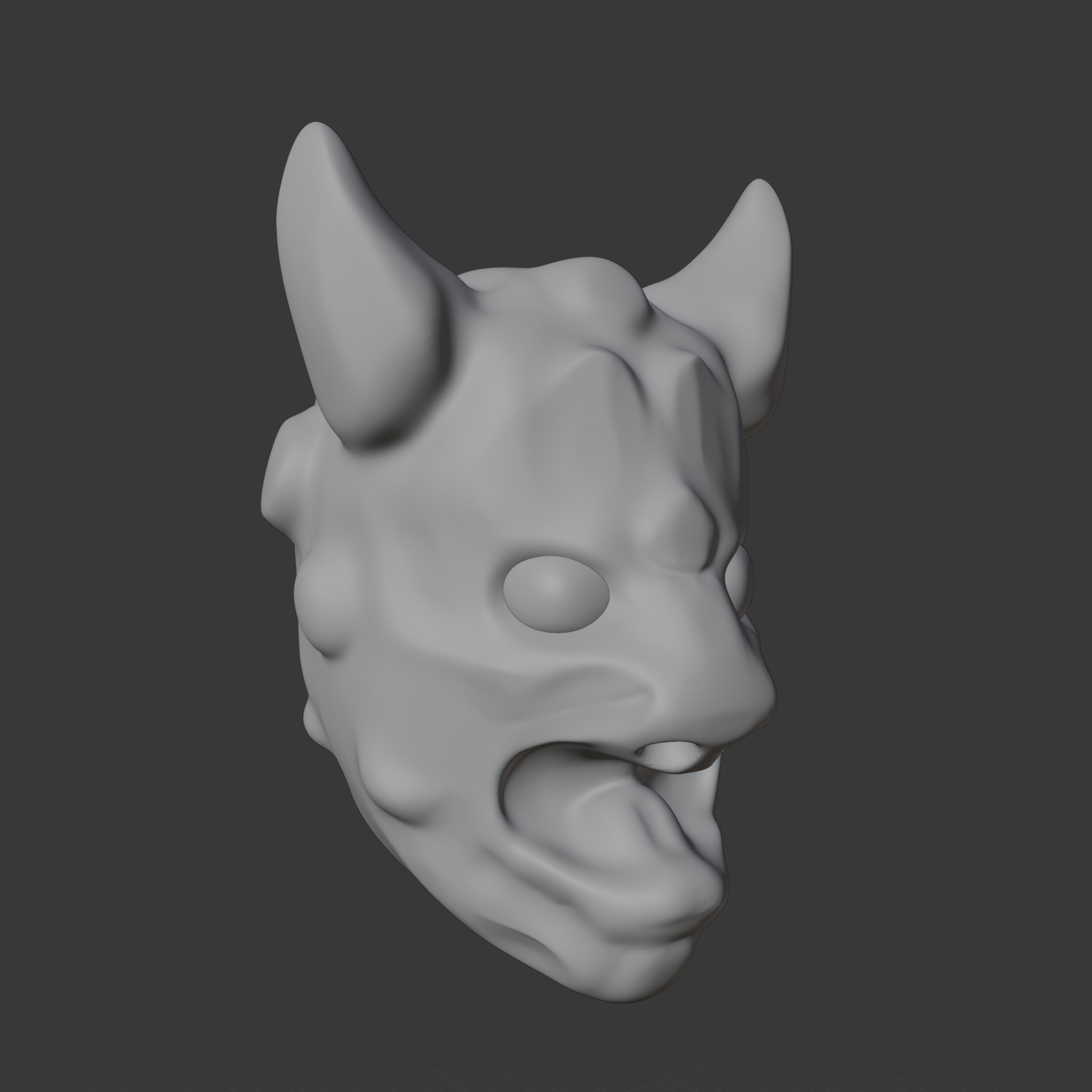 Inferno Grin  Horned Demon Mask Low-poly 3D model_15