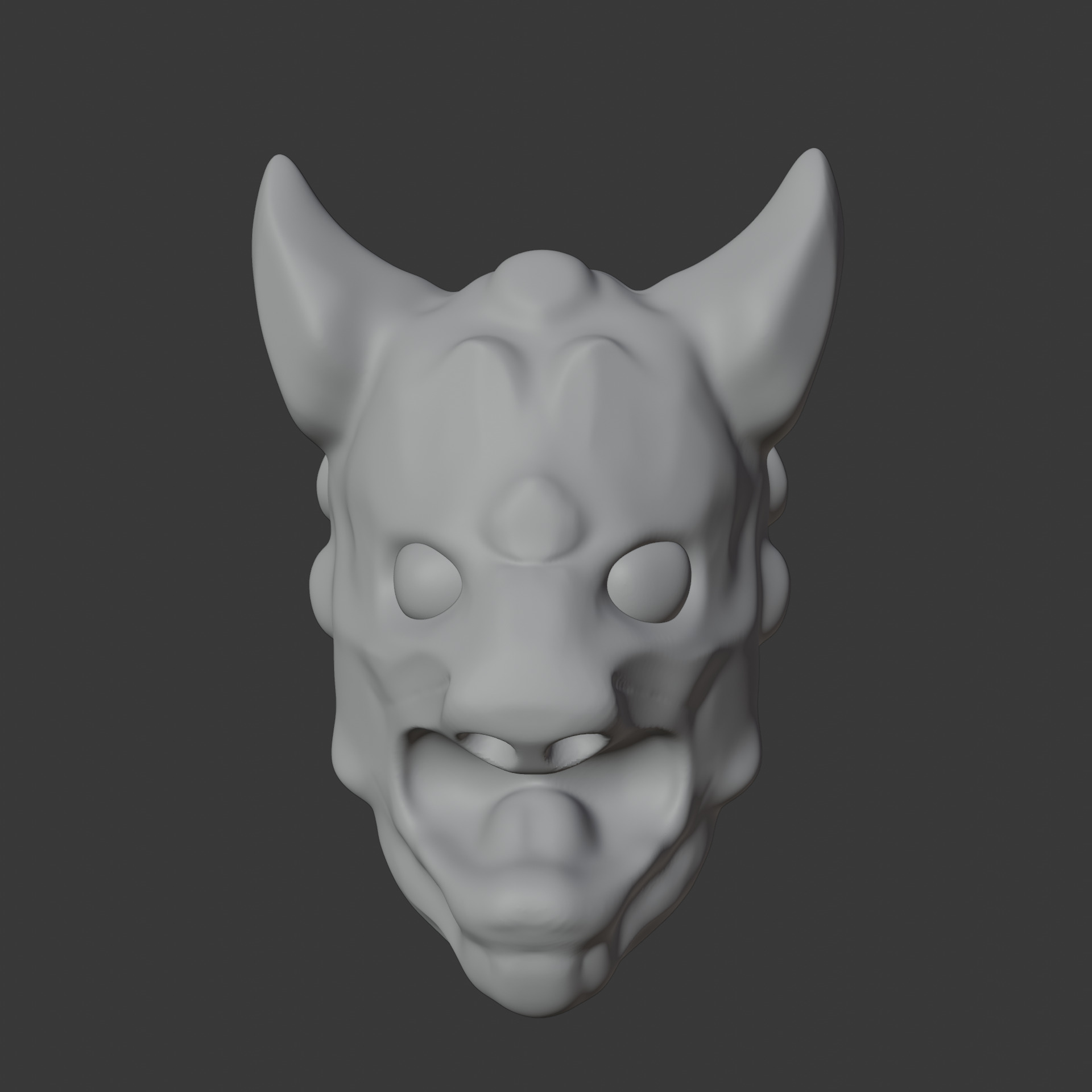 Inferno Grin  Horned Demon Mask Low-poly 3D model_8