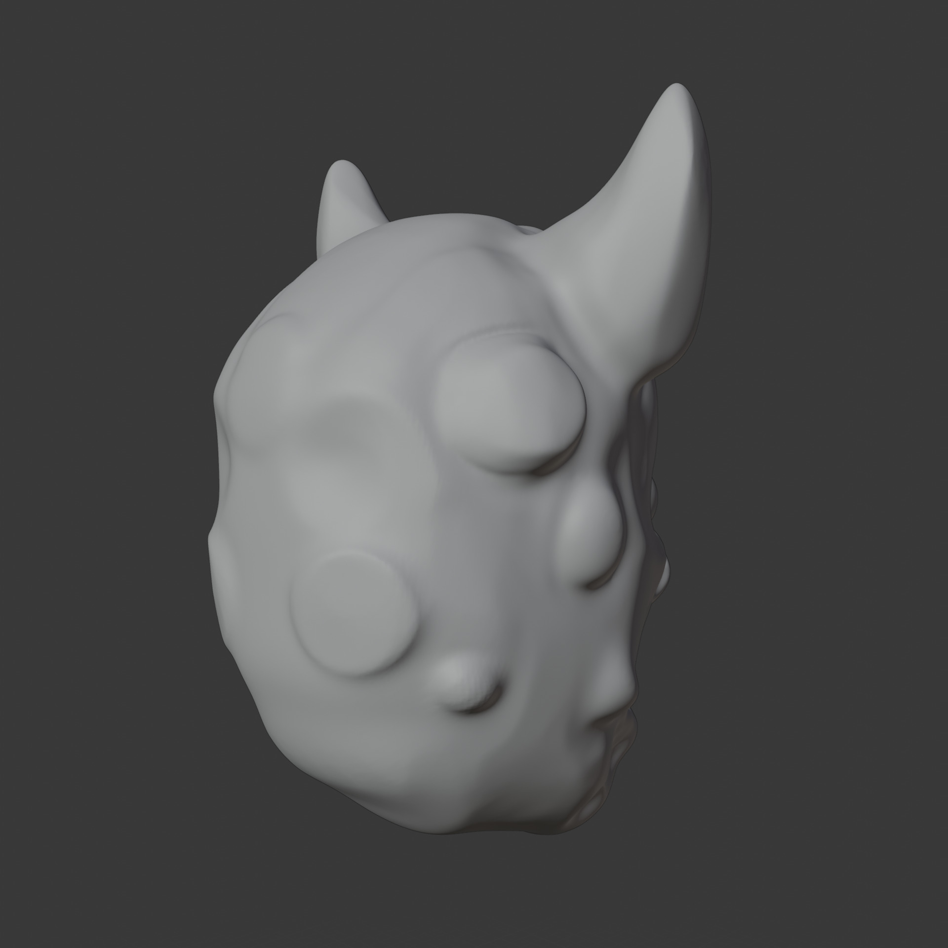 Inferno Grin  Horned Demon Mask Low-poly 3D model_13