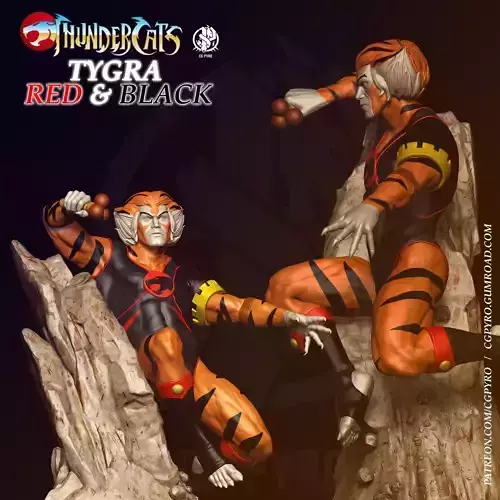 Tygra Red and Black Thundercats STL files 3D printing  3D print model