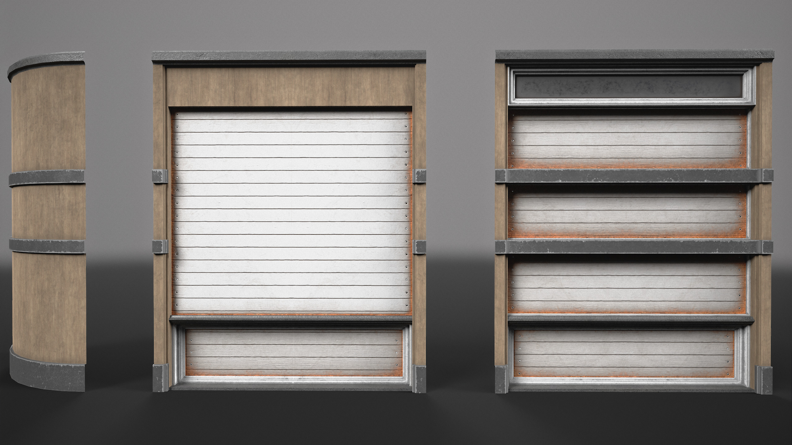 Modular Wooden Shopfront Kit Volume 2 Low-poly 3D model_13