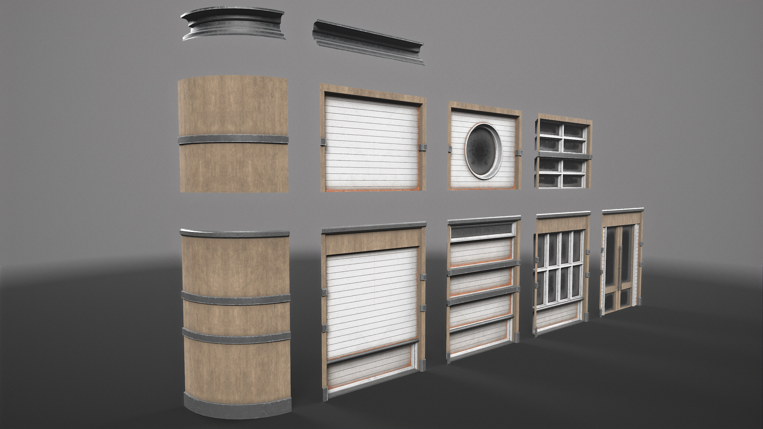 Modular Wooden Shopfront Kit Volume 2 Low-poly 3D model_9